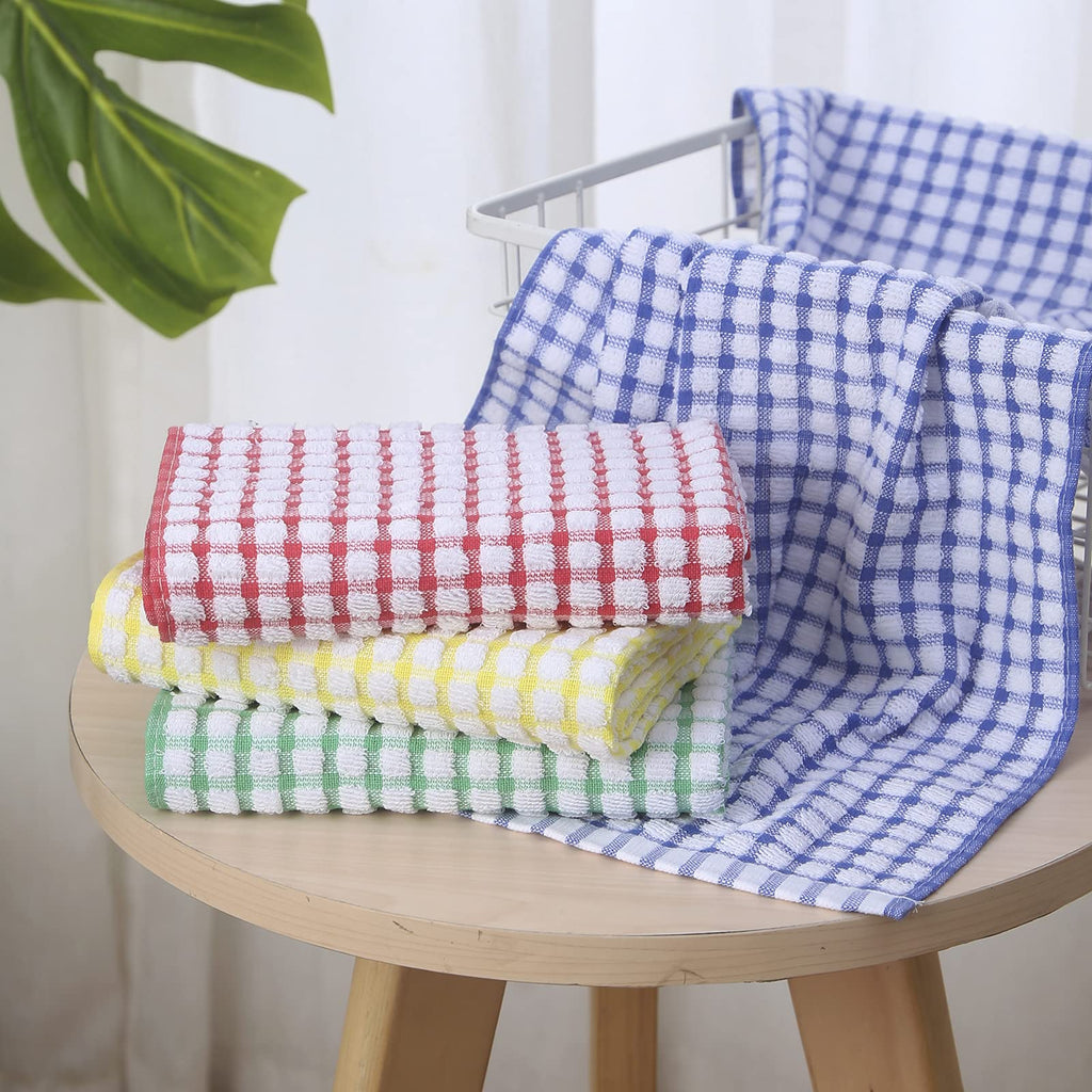 Oeleky Dish Towels for Kitchen, Cotton Kitchen Towels for Drying Dishes Pack of 8 (Multi B, 15X26 inches)