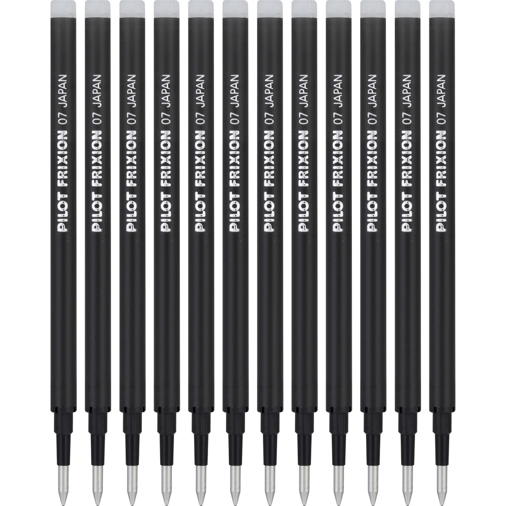 Pilot Pen FriXion Gel Ink Refills for Erasable Pens, Fine Point, Black Ink, 12-Pack