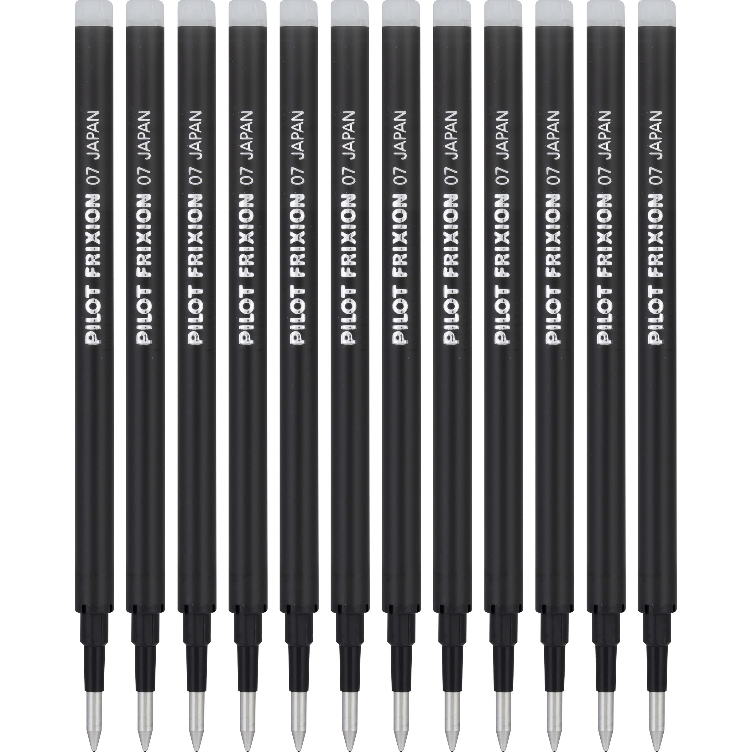 Pilot Pen FriXion Gel Ink Refills for Erasable Pens, Fine Point, Black Ink, 12-Pack