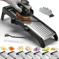 Mandoline Food Slicer for Kitchen, Adjustable Stainless Steel Mandoline Vegetable Slicer, Food Slicer Onion Potato Chip French Fry 7 in-1 Vegetable Slicer