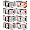 8 Pack Extra Large Heavy Duty Moving Bags,Clear Large Storage Bags with Lids,Moving Boxes with Zippers & Reinforced Handles,Transparent Packing Bags for College Dorm,Traveling,Christmas Decorations