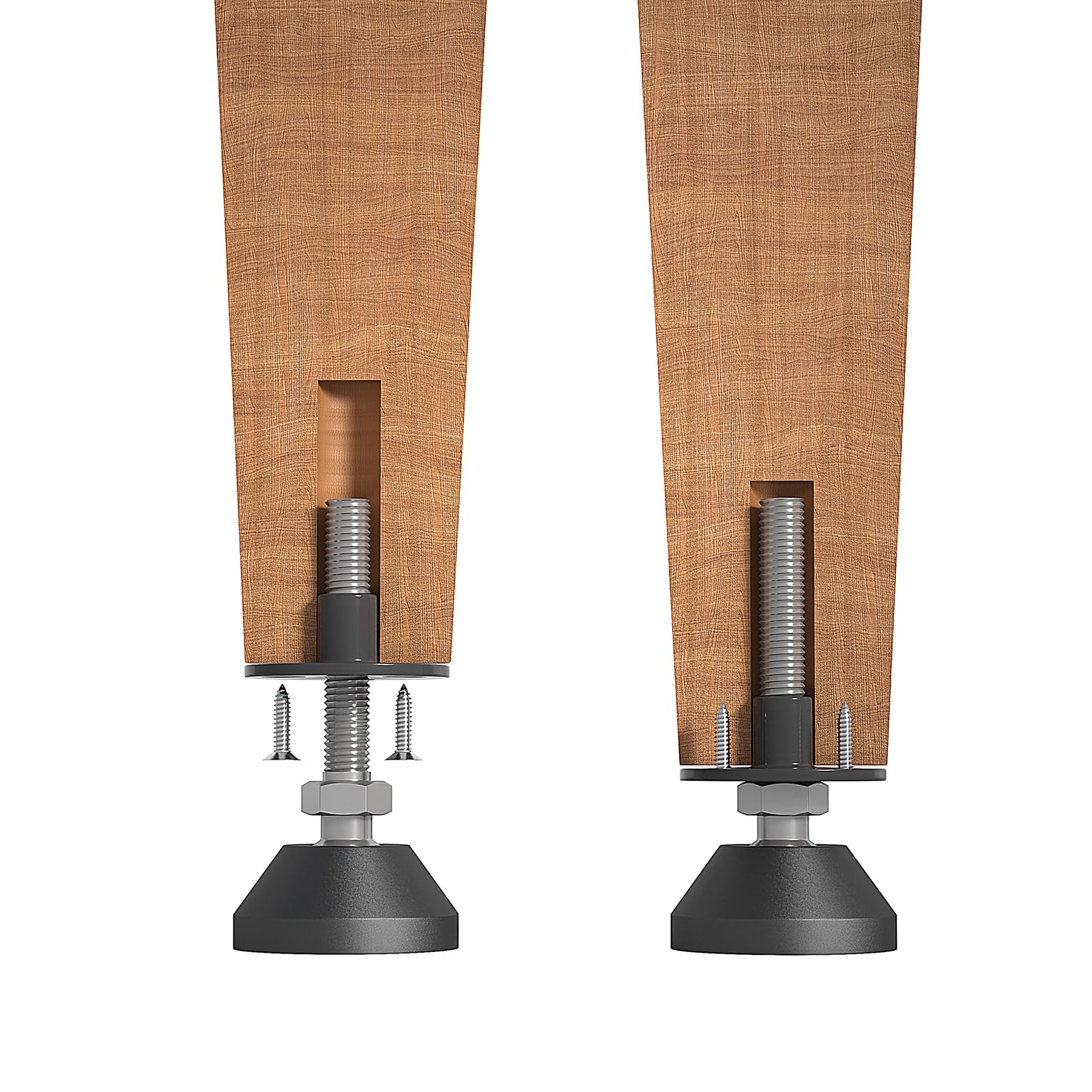 Aglaiprty Heavy Duty Furniture Levelers - Dual Thread Design with Nut Kit - Adjustable Feet for Tables, Cabinets, Chairs, Workbench, Sofa - Supports 1420LBs - 4 Packs