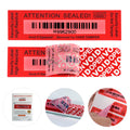 ChtepTamper 100 Pieces Total Transfer Tamper-Evident Stickers Security Labels Great for Goods Shipping,Exchange of Agency Files, Privacy Protection or More(Serial Number 1 * 3.54inches Red)