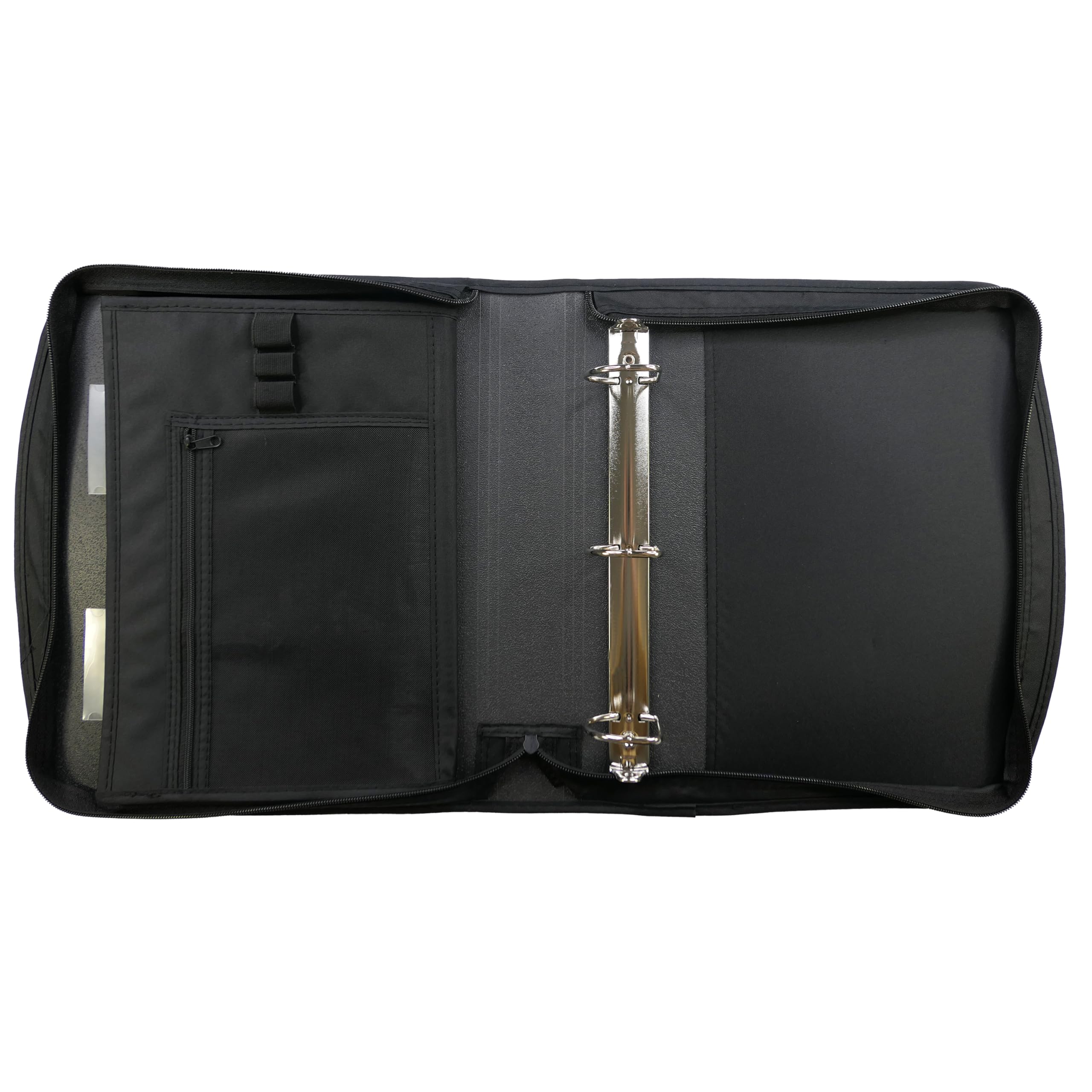 Five Star Zipper Binder, 2-Inch Capacity, 3 D-Rings, Exterior Zippered Pockets, Interior Mesh Pouch, Easy Grip Spine, Black Cover (66352)