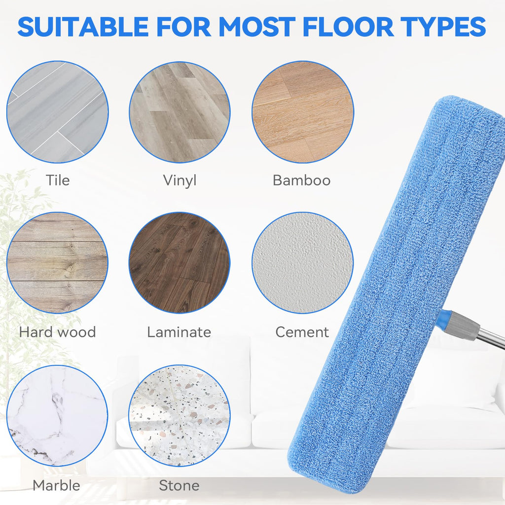 “36" Microfiber Pad for Rubbermaid Commercial 36 Inch Mop Head - 8 Pack Replacement Wet & Dry Commercial Reusable Cleaning Mop Refills Fit for Any Microfiber Flat Mop System 36"”