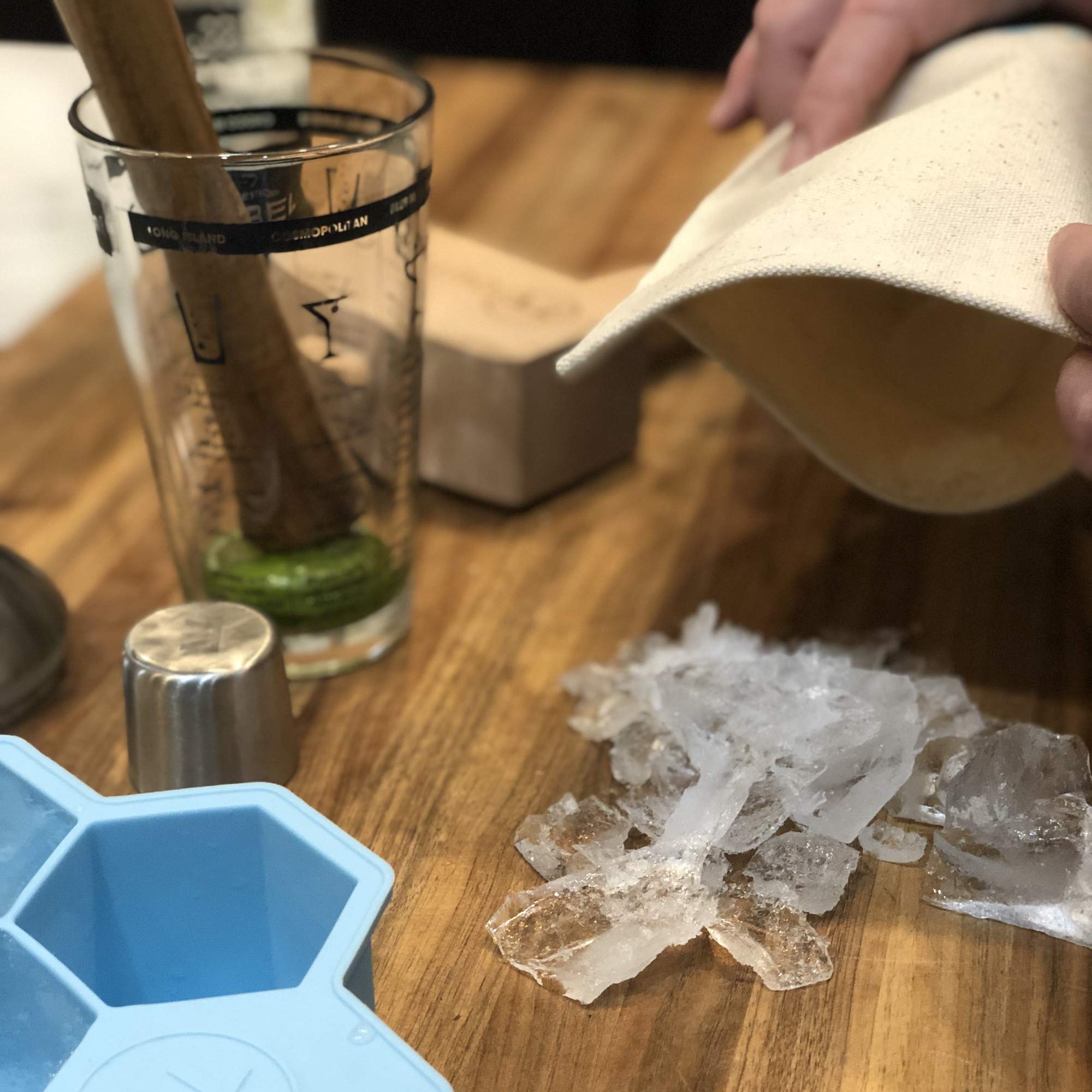 Outset Ice Mallet and Lewis Bag, Professional Bartender Kit