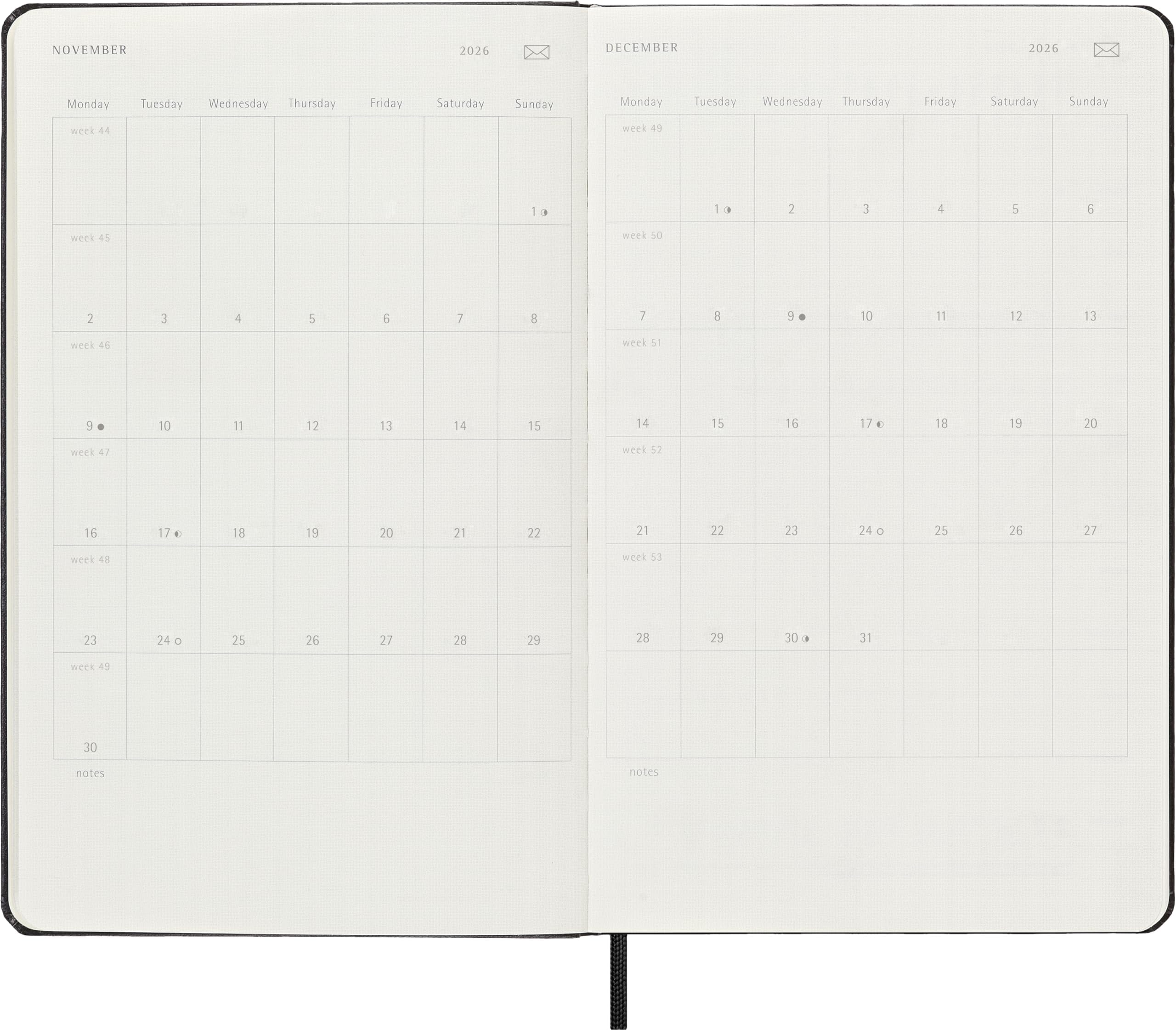 Moleskine 12 Month 2026 Smart Weekly Planner, Hard Cover, Large (5" x 8.25") Black: Compatible with Moleskine Smart Pen (Smart Set Sold Separately)
