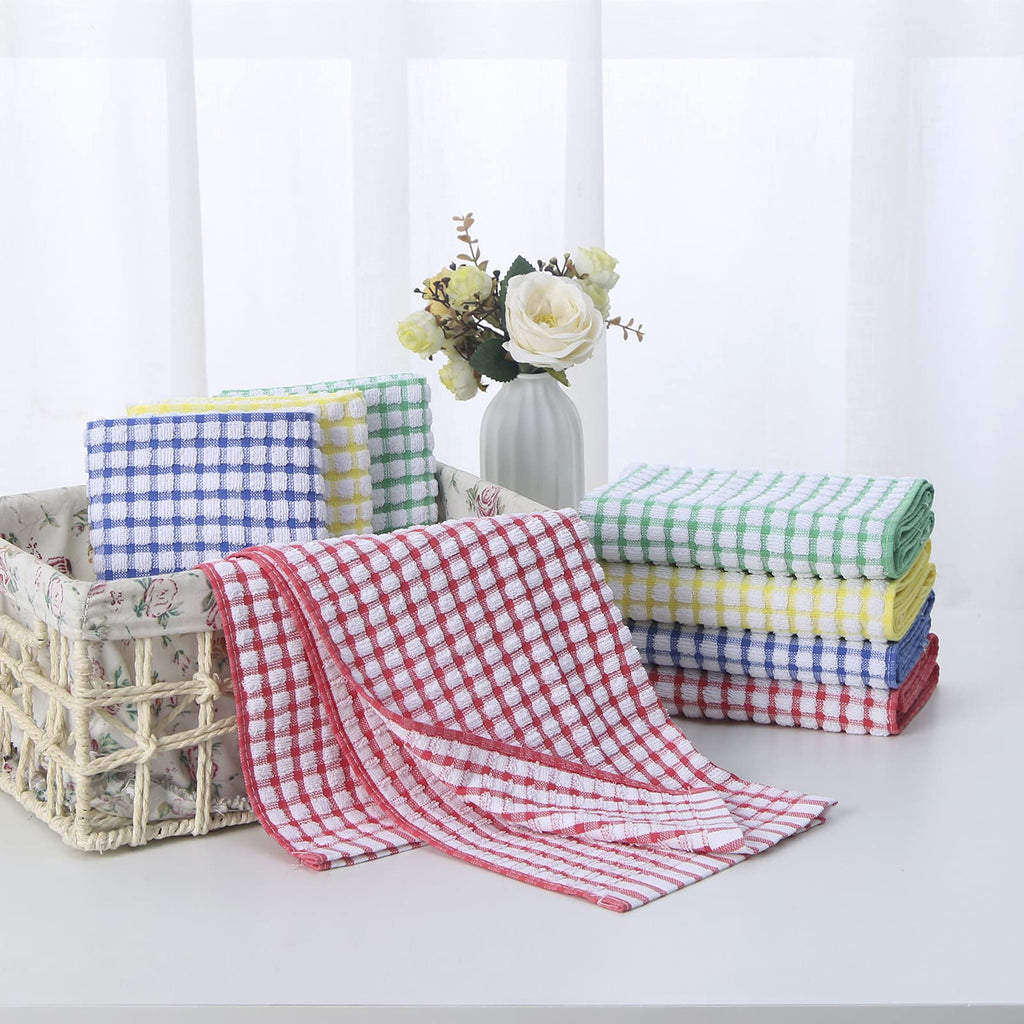 Oeleky Dish Towels for Kitchen, Cotton Kitchen Towels for Drying Dishes Pack of 8 (Multi B, 15X26 inches)