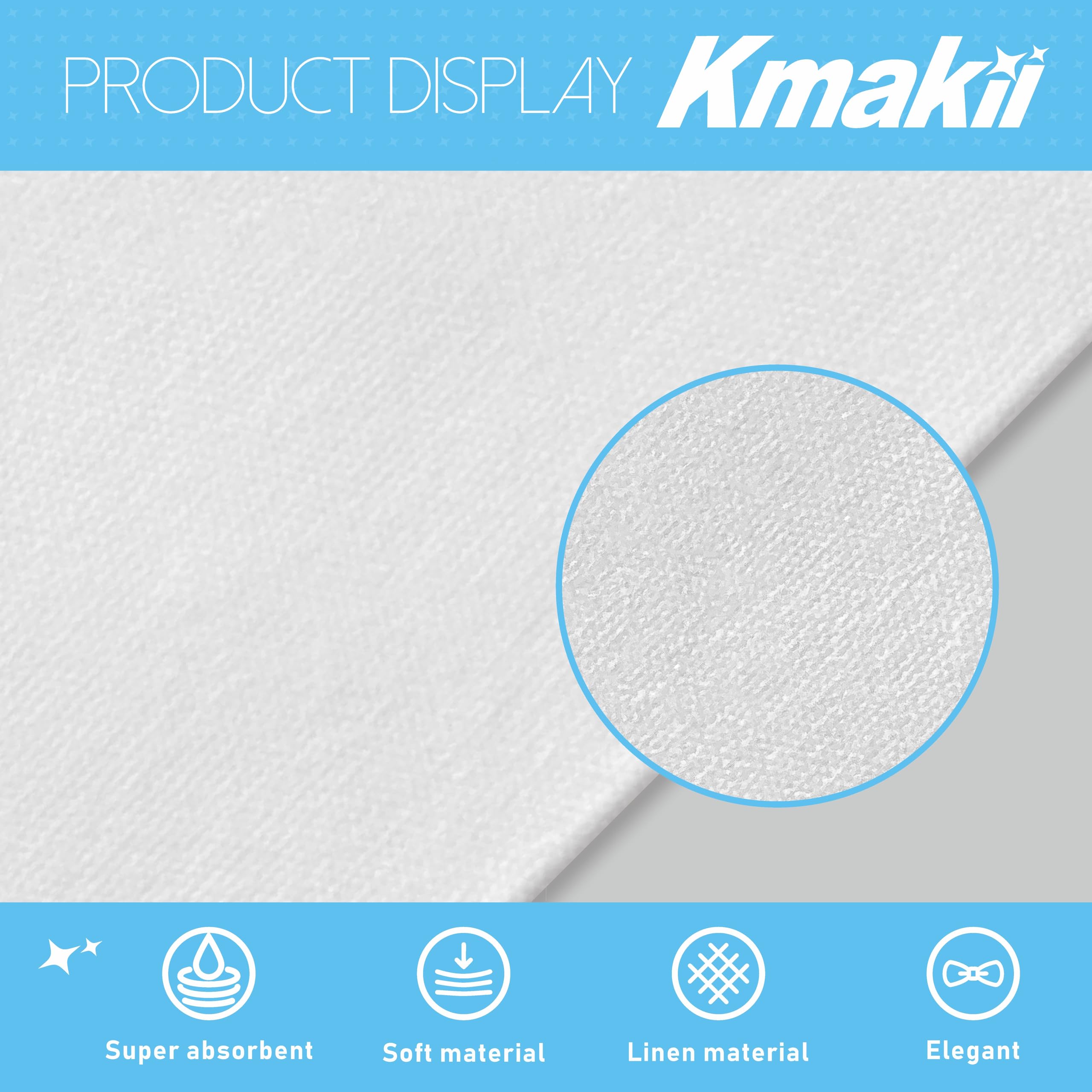 KMAKII [100 Pack] Disposable Cloth Like Napkins Linen-Feel Guest Towels White Paper Hand Towels Hand Napkins for Bathroom,Weddings, Parties,Dinners Size 12 X 17 Inches