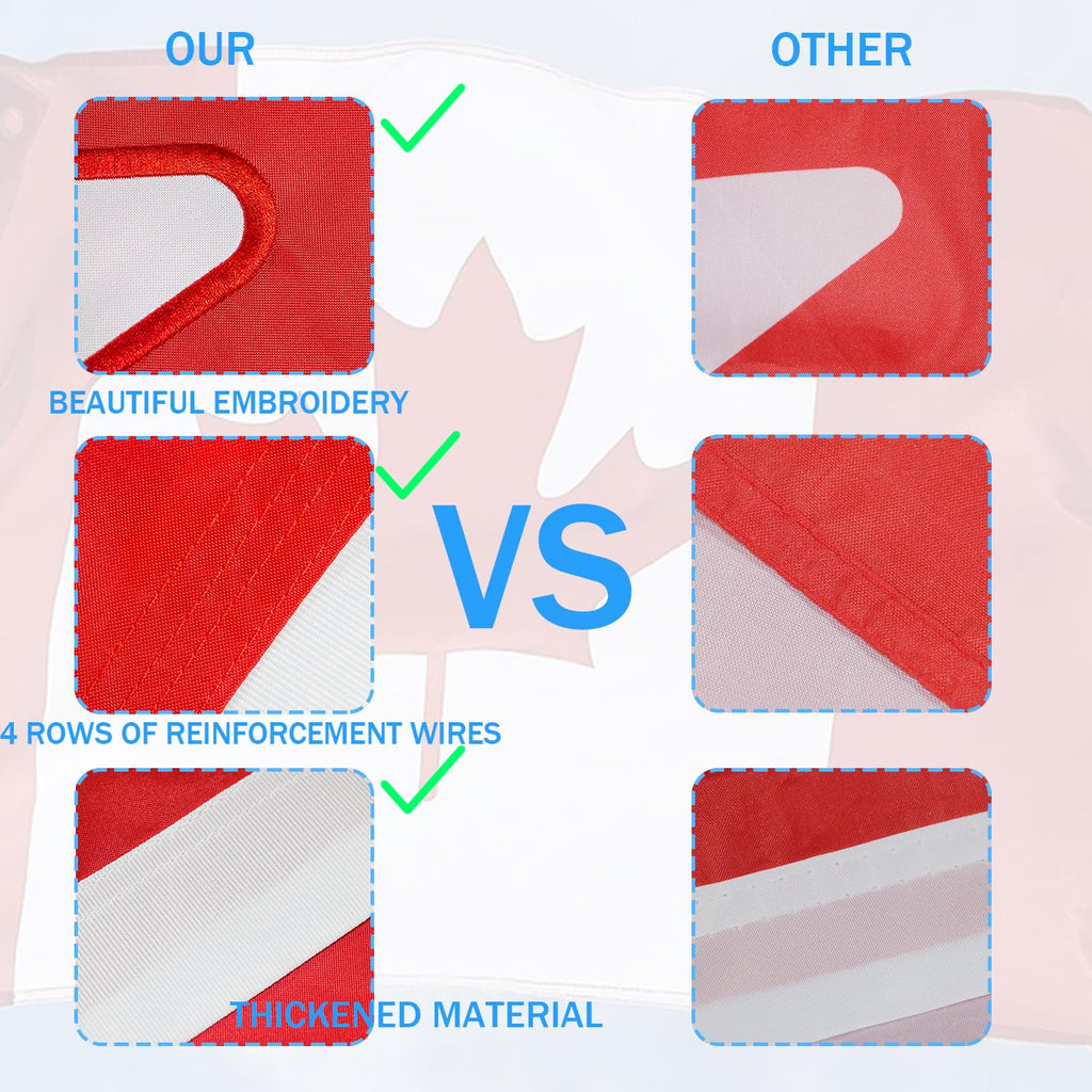 Canada flag Canadian Flag 2x3 FT Made Of 210D Heavy Duty Canada Flags with Embroidered Maple Leaf and Brass Grommets (36-Inch x 24-Inch (2x3 Ft)