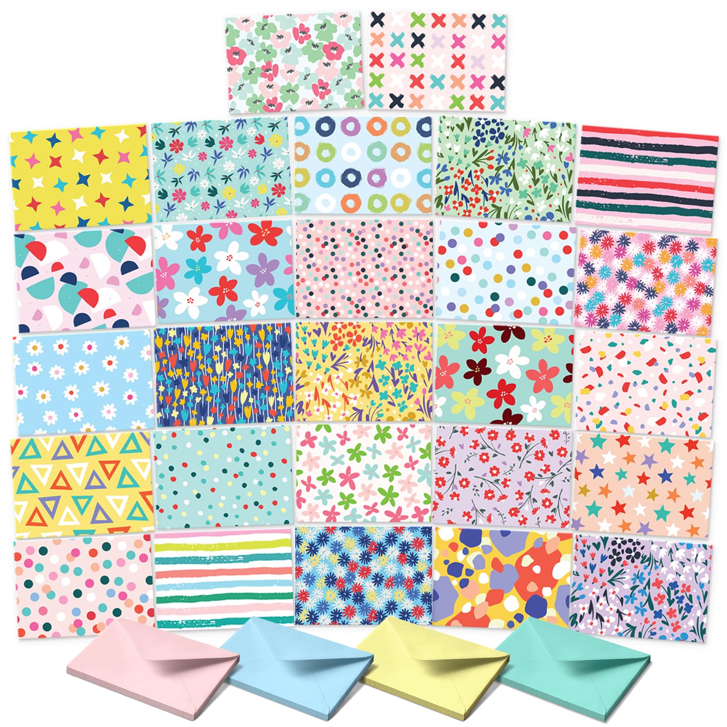 S&O Blank Cards for All Occasions in One Box Set - Blank Notecards for Handwritten Messages - All Occasion Notes Assortment Box with covers - 100 Vibrant Notecards and Envelopes Pack
