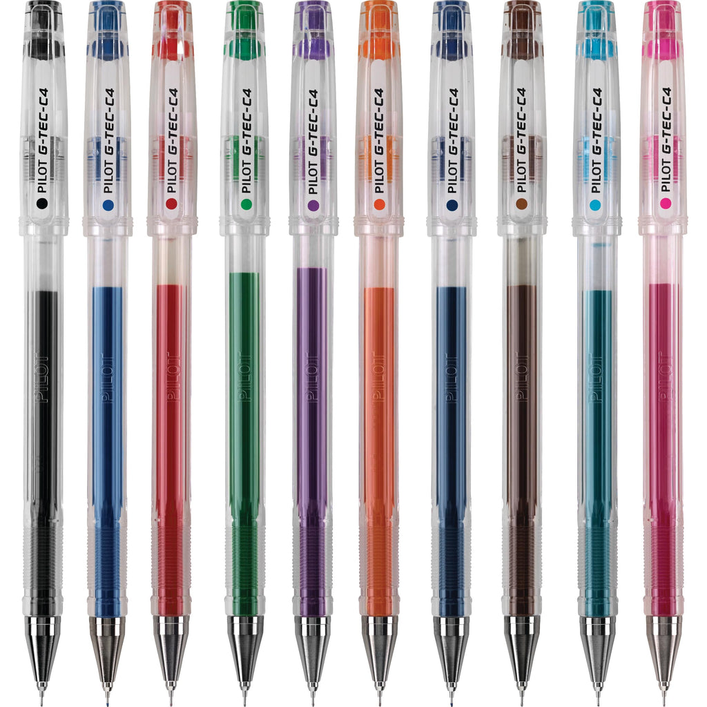 Pilot G-Tec-C Gel Rolling Ball Pens, Ultra Fine Point, Assorted Colors, 10-Pack Pouch (35484)