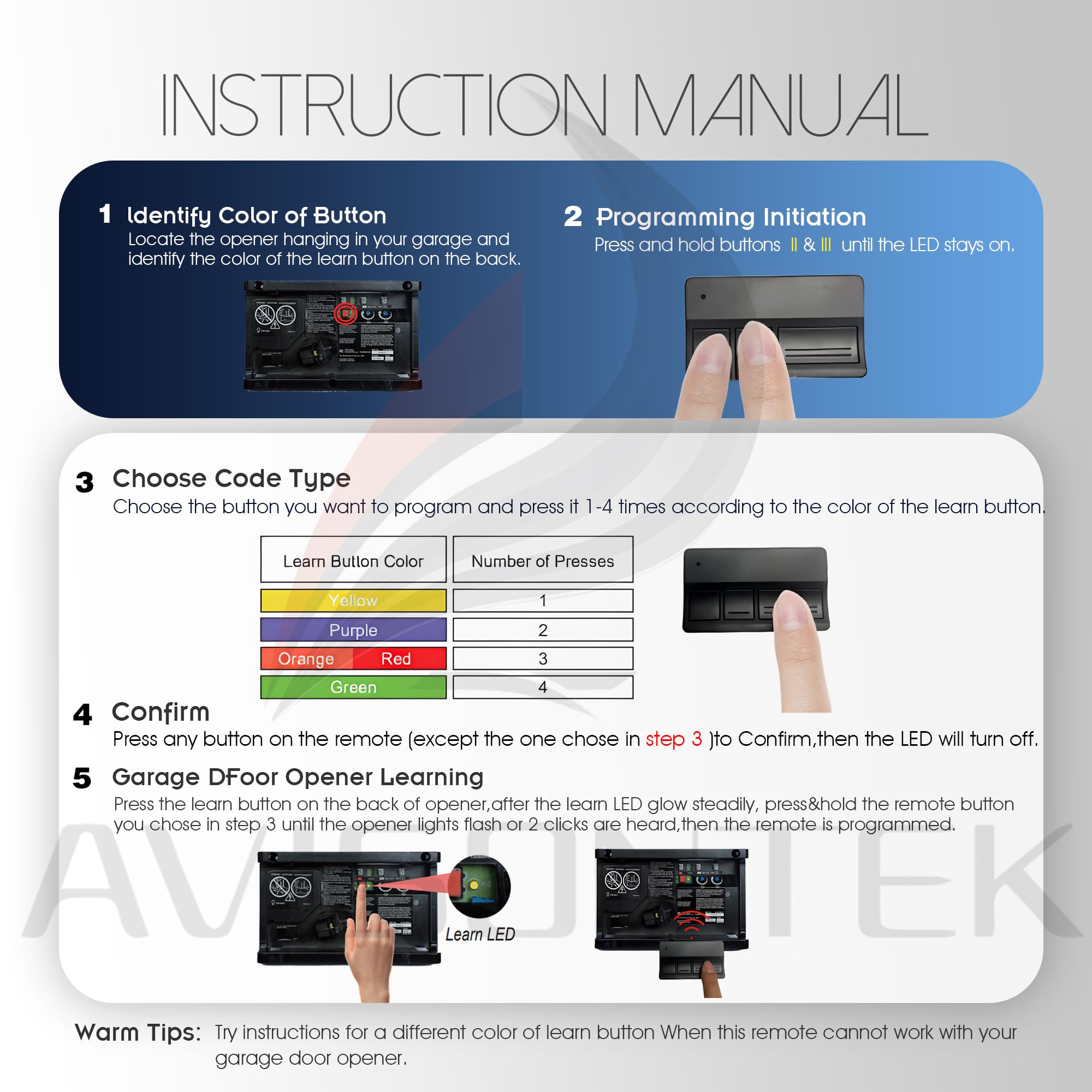 2 for LiftMaster Chamberlain Craftsman Garage Door Remote 971LM 973LM 371LM 373LM Universal【3 Year Warranty】