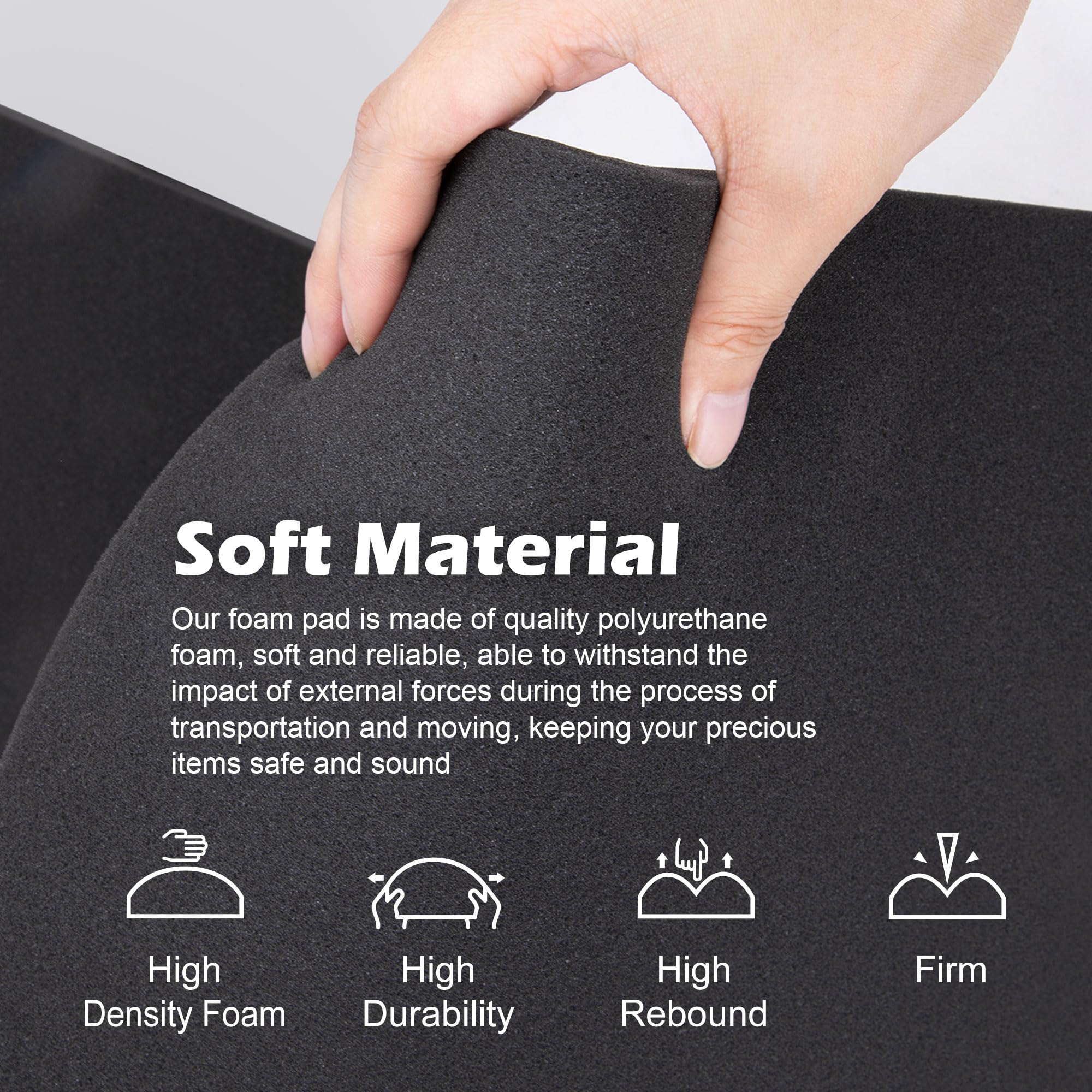 6 Pcs Tool Box Cuttable Foam Inserts for Cases - 16 x 12 x 1 In High Density Polyurethane Foam Sheet - Storage Packing Foam Sheets Cushioning for Camera Crafts Drawer
