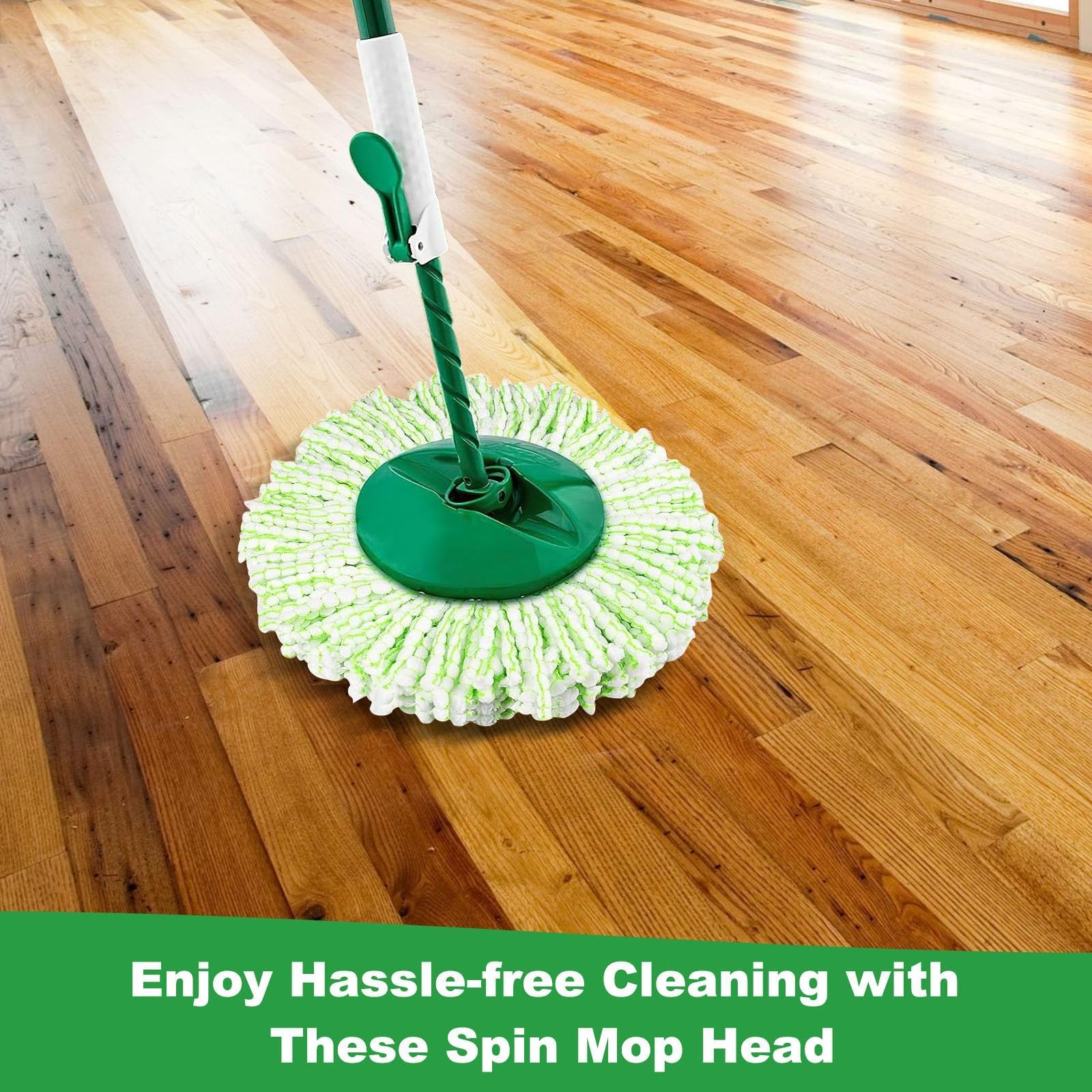 Alrens 6 Pack Mop Head Replacement for Libman Tornado Spin Mop, Machine Washable Microfiber Mop Refill, Reusable Mop Head for Hardwood Floor Cleaning