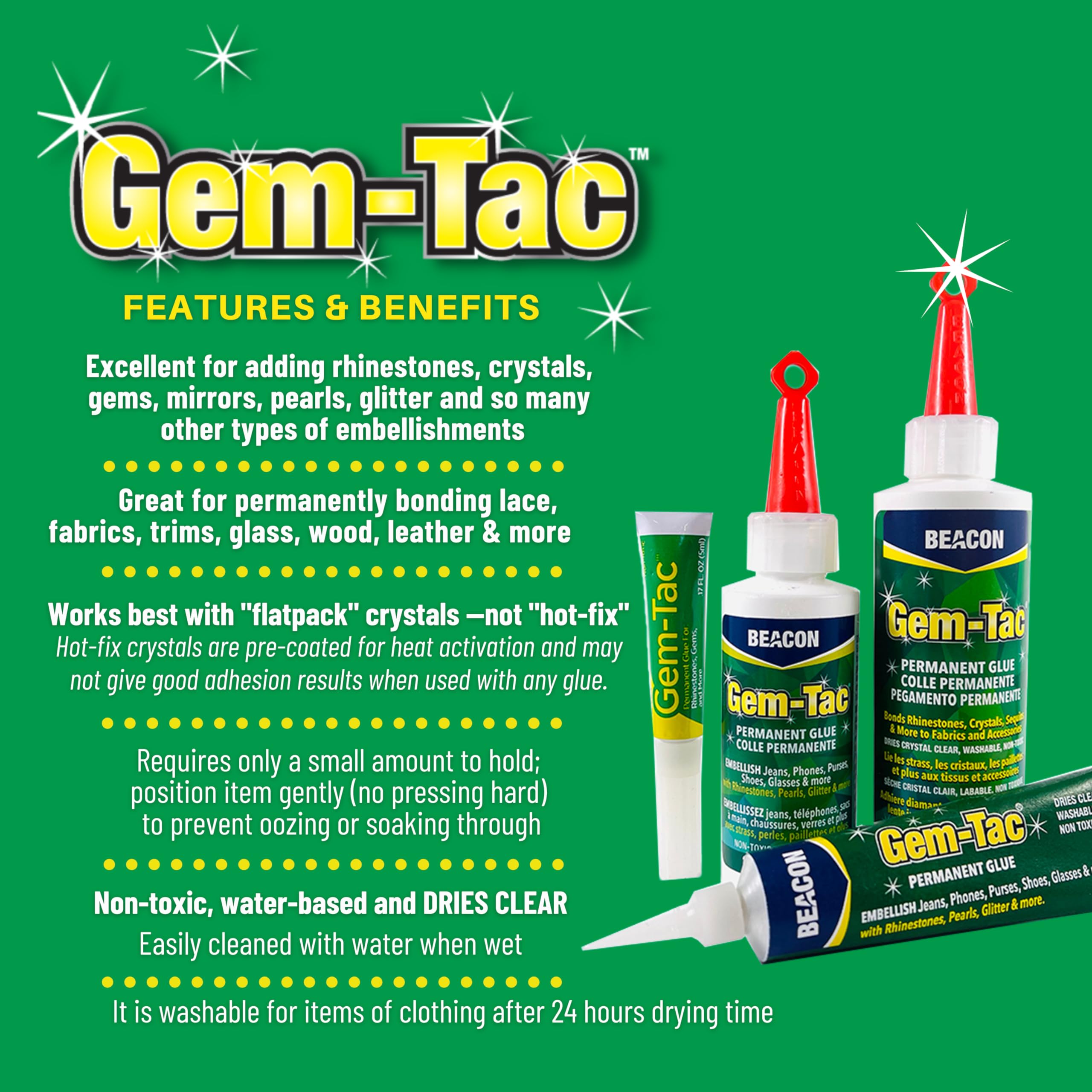 Beacon GT4D Gem-Tac Permanent Adhesive, 4-Ounce