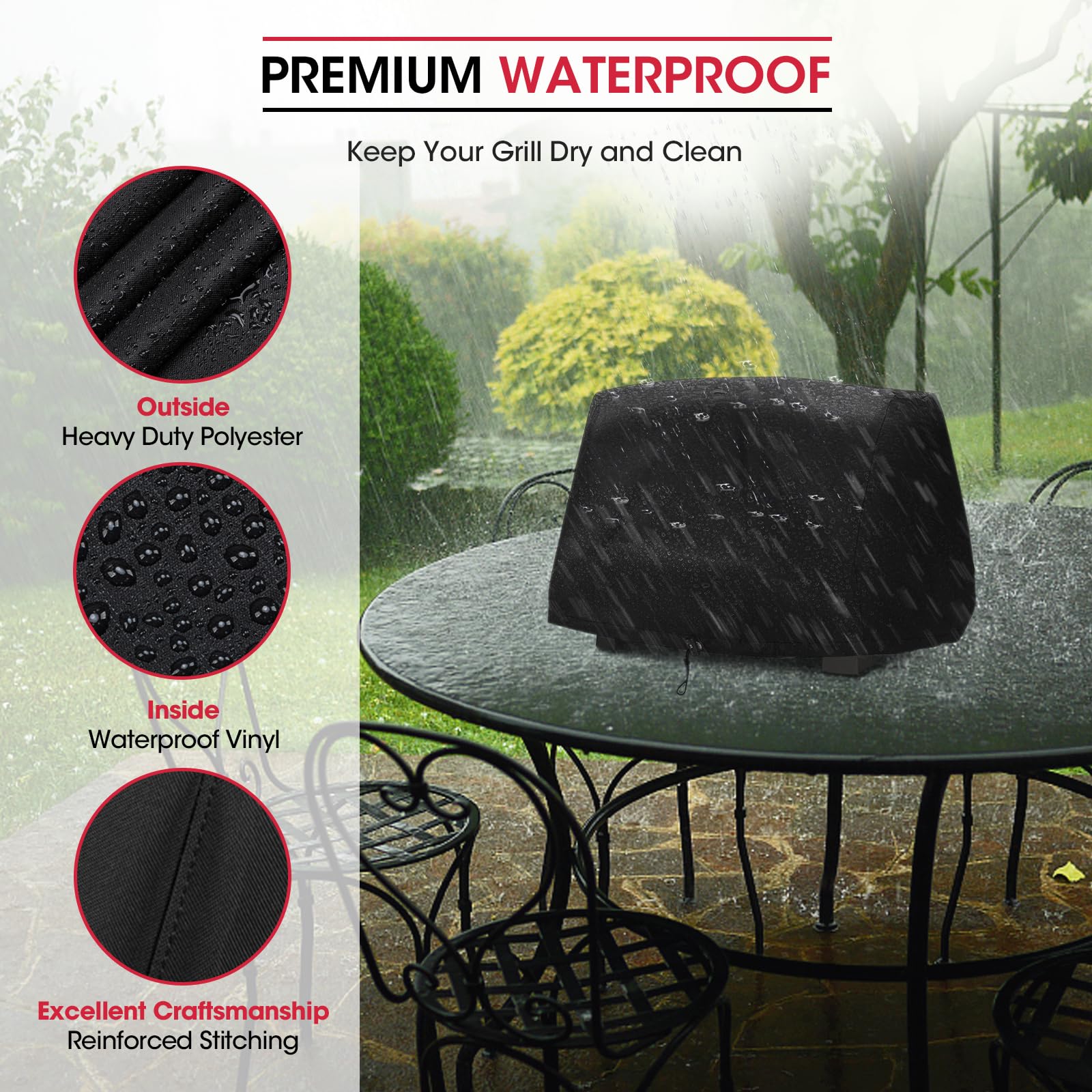 Unicook Barbecue Cover Weatherproof for Ninja Woodfire OG700 Series, Waterproof Grill Cover for Outdoor Table Grill Urban Explore Pro, Small Cover Tarpaulin Protective Cover Outdoor Kitchen