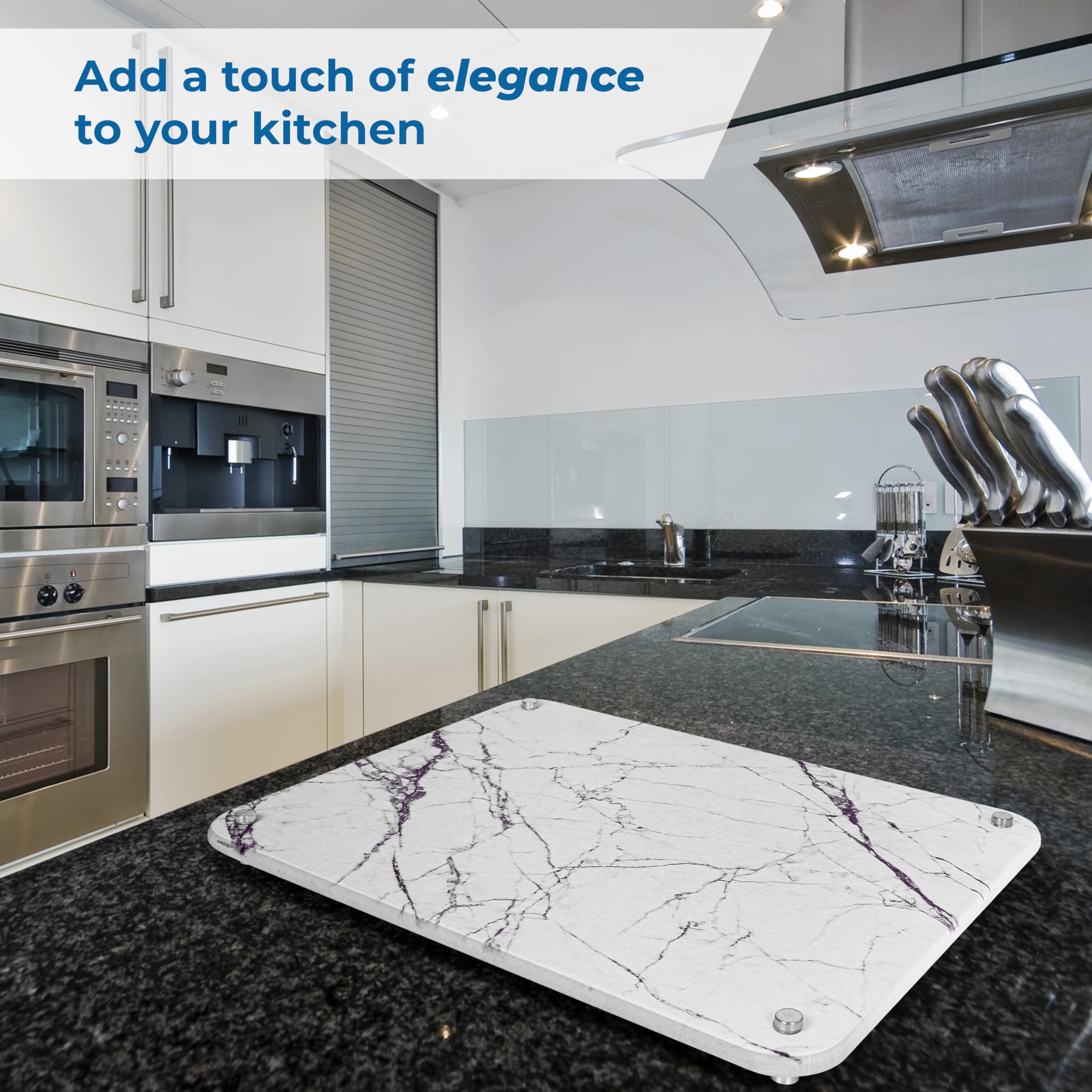 Spaceneat Diatomite Stone Drying Mat for Kitchen Counter - Rapid Moisture Removal - 15.7" x 11.8" Large Dish Drying Stone - White Marble