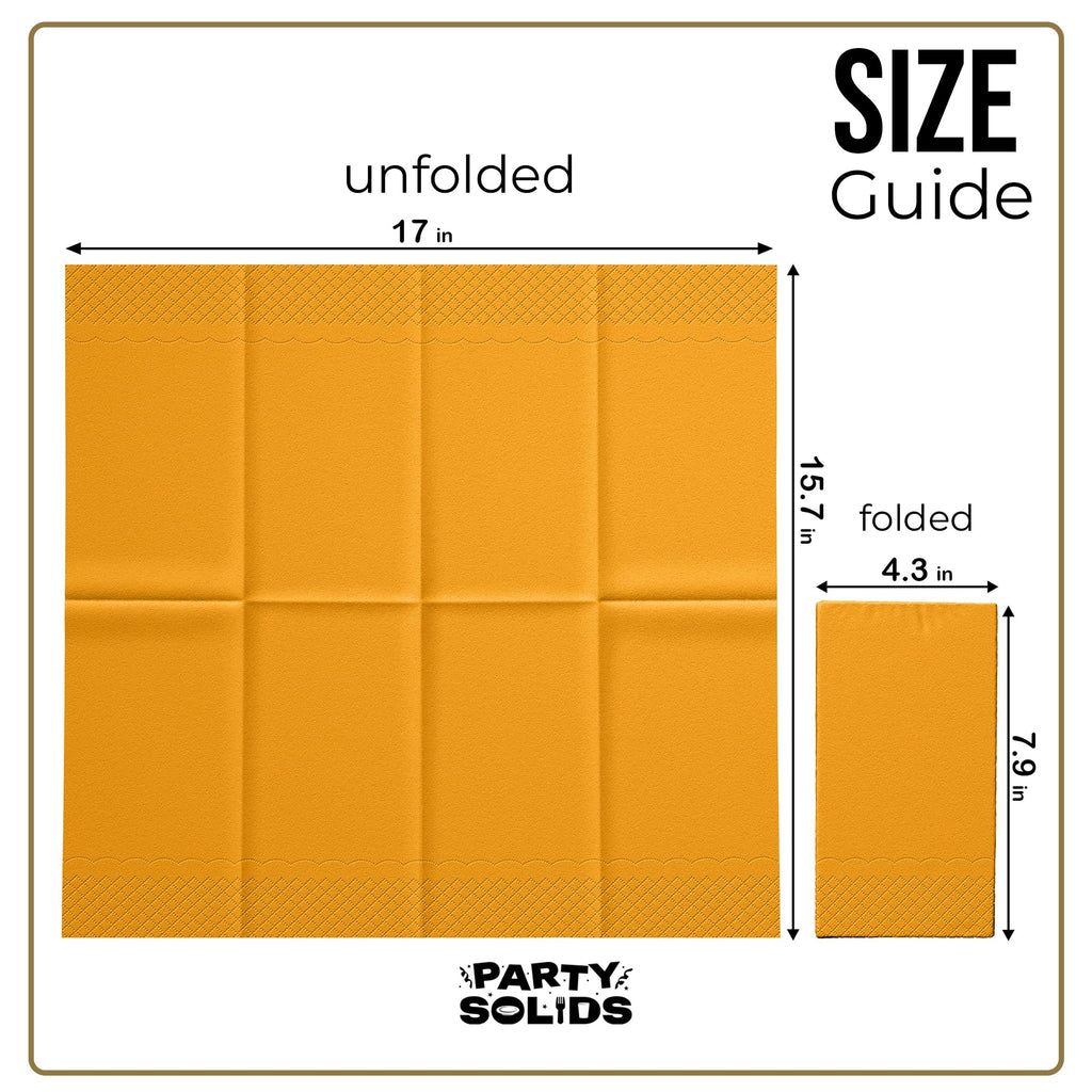 Party Solids Yellow Dinner Napkins Disposable 8" x 4" Folded - 40 Pcs 2 Ply Yellow Napkins Disposable Paper Guest Towels for Bathrooms, Dinners, Everyday Parties & Party Supplies