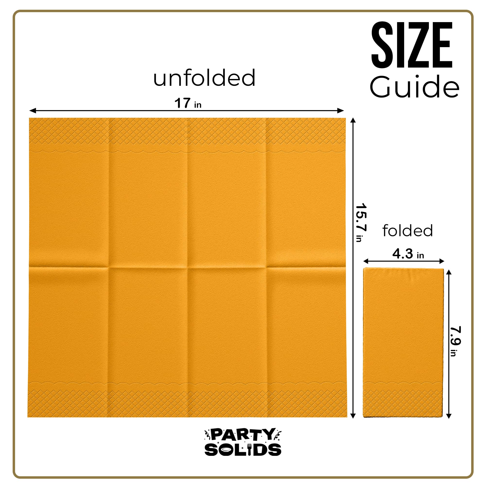 Party Solids Yellow Dinner Napkins Disposable 8" x 4" Folded - 40 Pcs 2 Ply Yellow Napkins Disposable Paper Guest Towels for Bathrooms, Dinners, Everyday Parties & Party Supplies