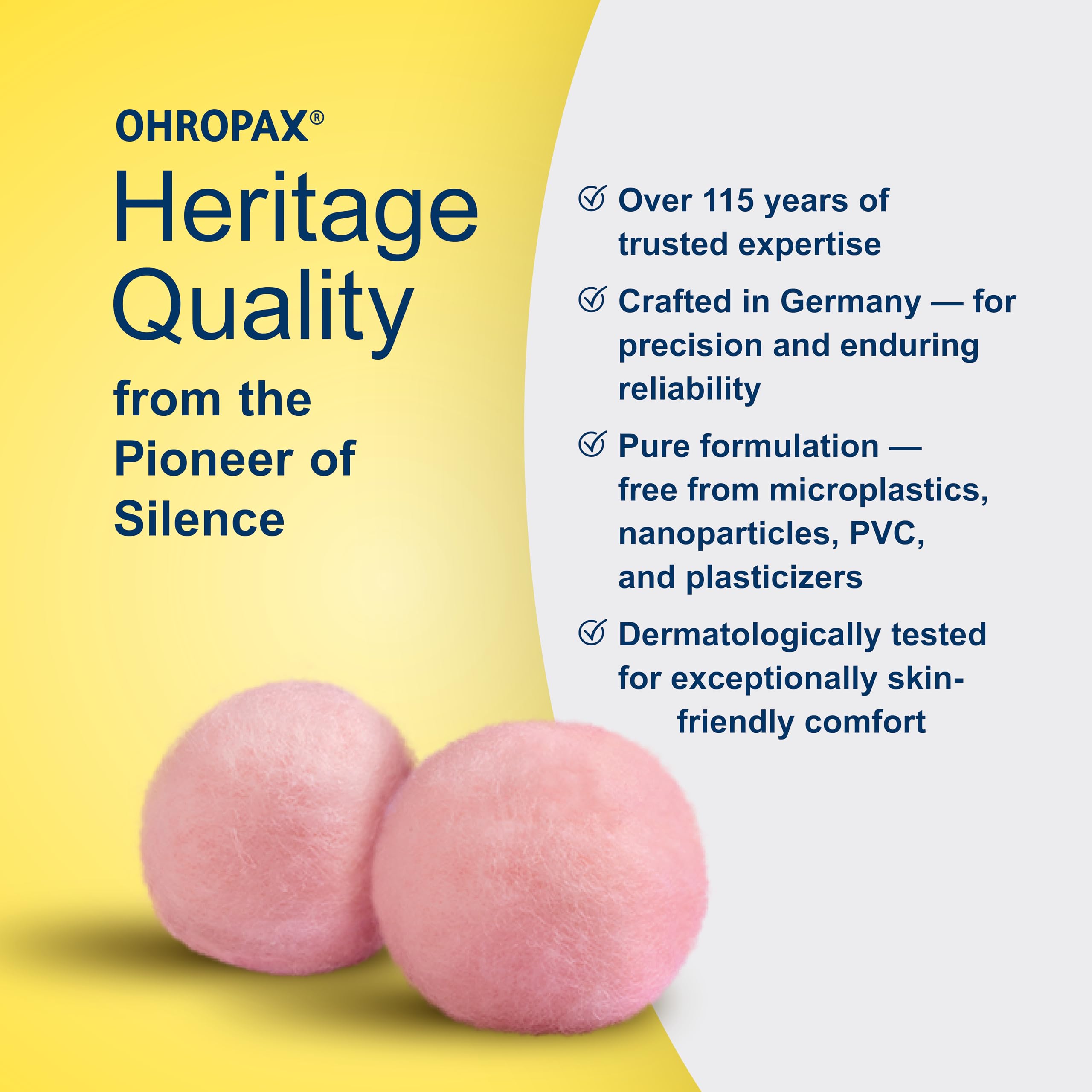 Ohropax Reusable Wax/cotton Ear Plugs with Clear Carrying Case - 2 pack (24 Plugs Total)