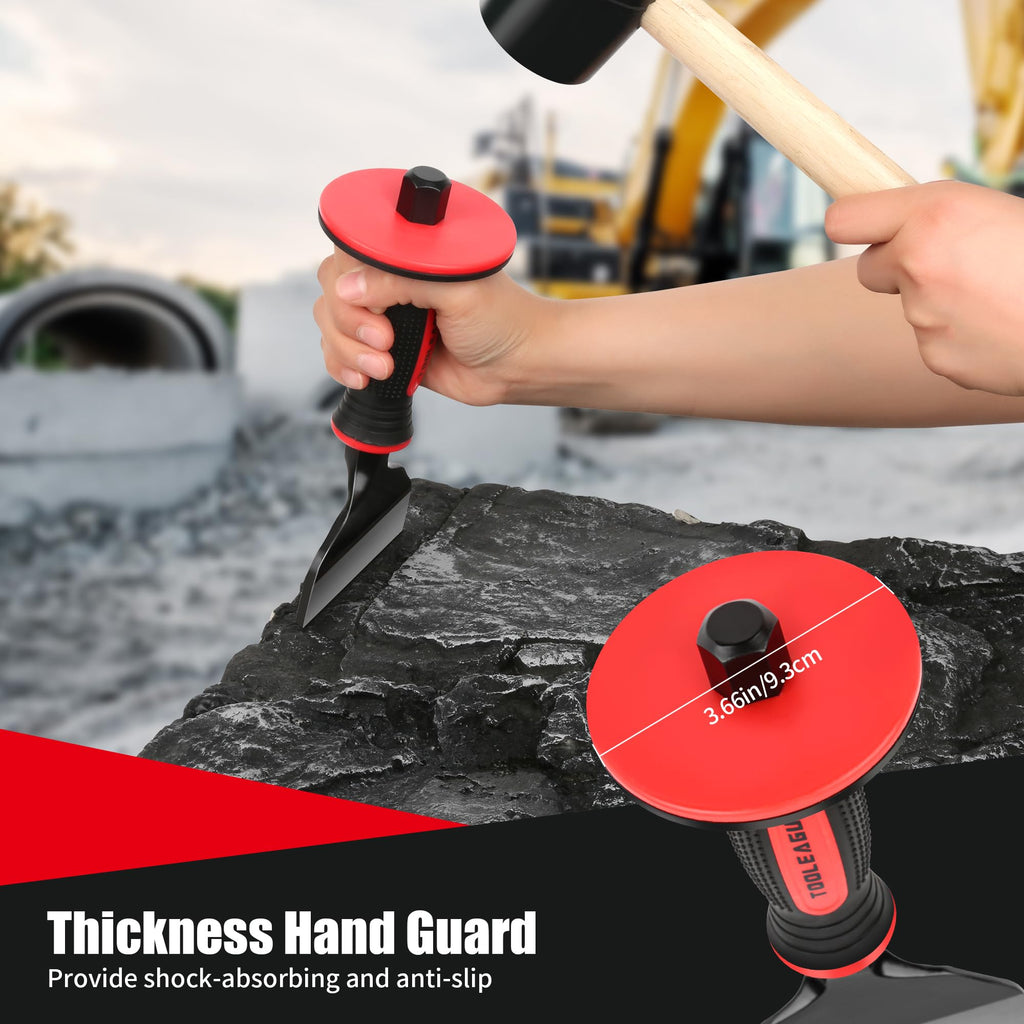 TOOLEAGUE Heavy Duty Masonry Chisel,8 inches Brick Chisel with Hand Protection（1Pc)