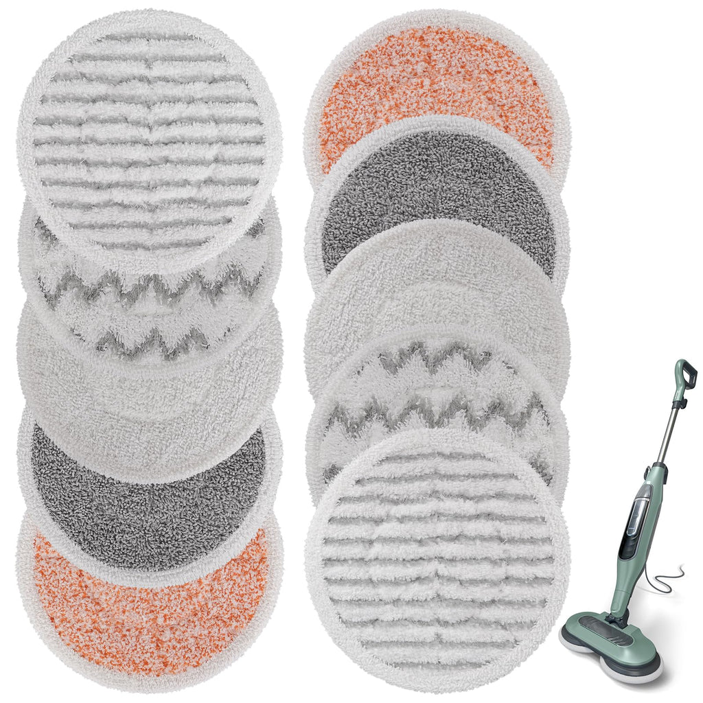 Steam Mop Pads for Shark: 10 Pack Replacement Mop Refills Compatible with Shark S7000AMZ S7001 S7001TGT S7000 S7201 S8201 S8001 Steam Mop - Reusable Steam Scrub Cleaning Pads Fit for Shark