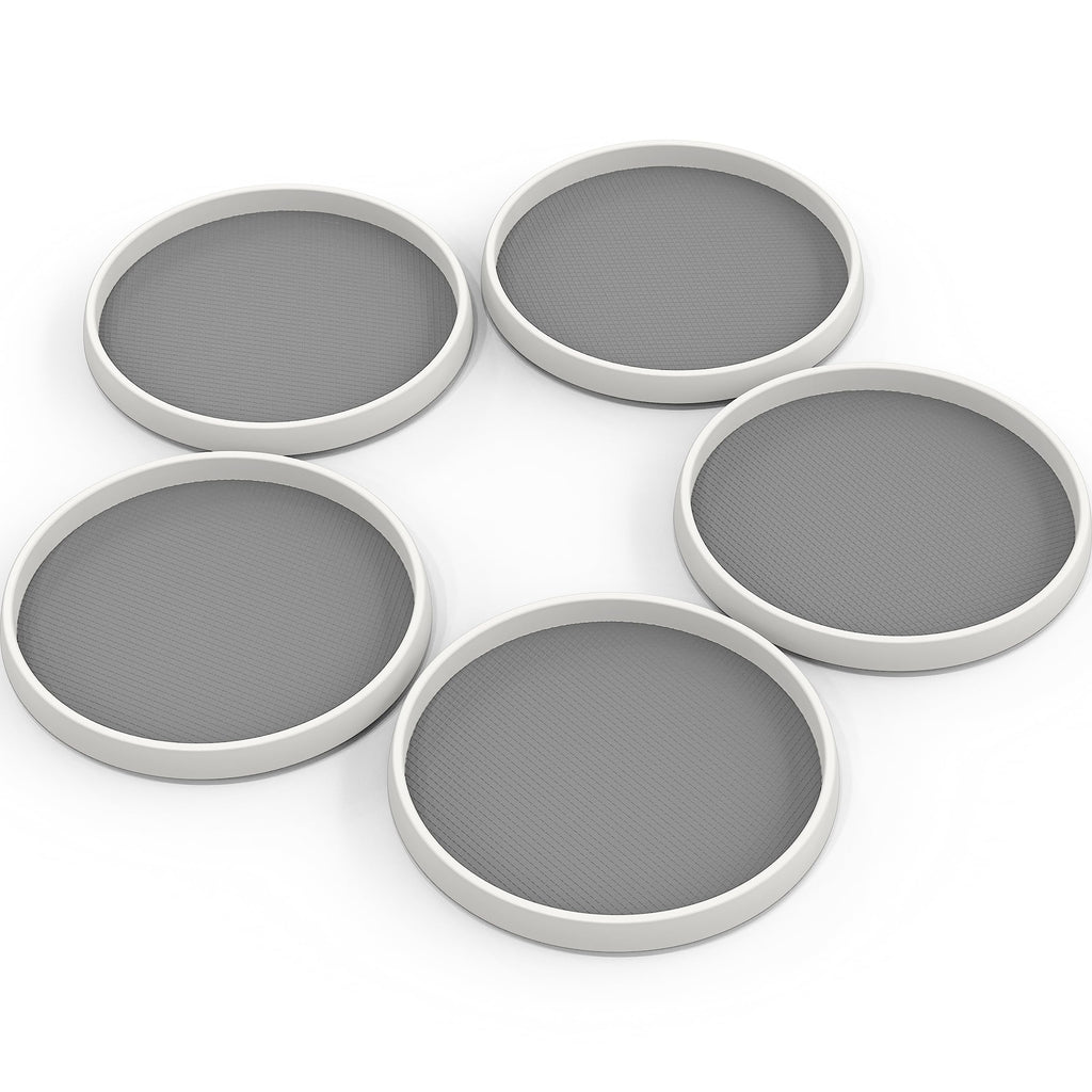 Simple Houseware 12-Inch Turntable Non-Skid Lazy Susan Multifunctional Organizer, 5 Pack, White