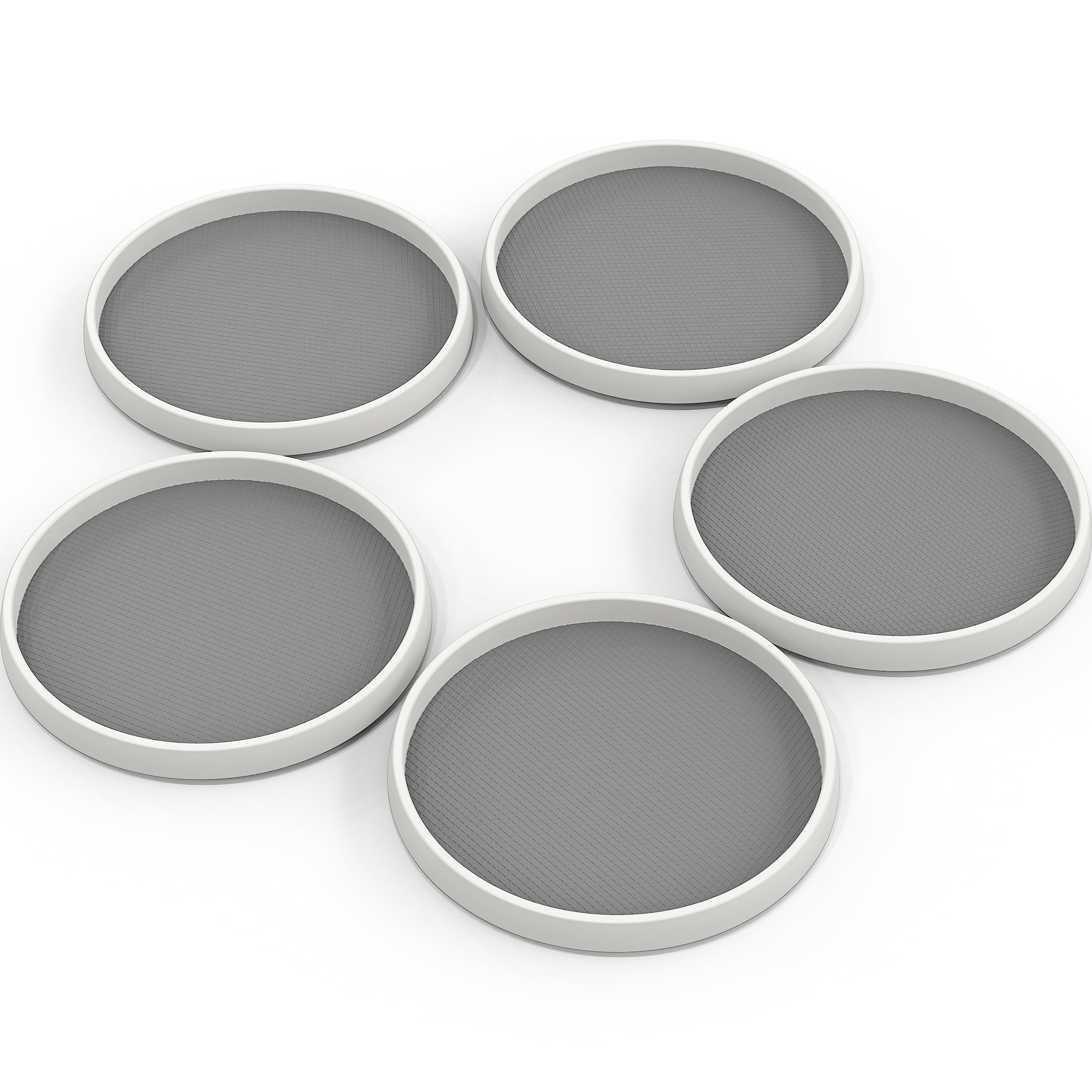 Simple Houseware 12-Inch Turntable Non-Skid Lazy Susan Multifunctional Organizer, 5 Pack, White