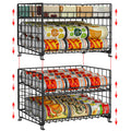 2-Pack Stackable Can Rack Organizer, Storage for Kitchen Pantry Cabinet, Holders for Food, Multifunctional Dispenser for Snacks Soda