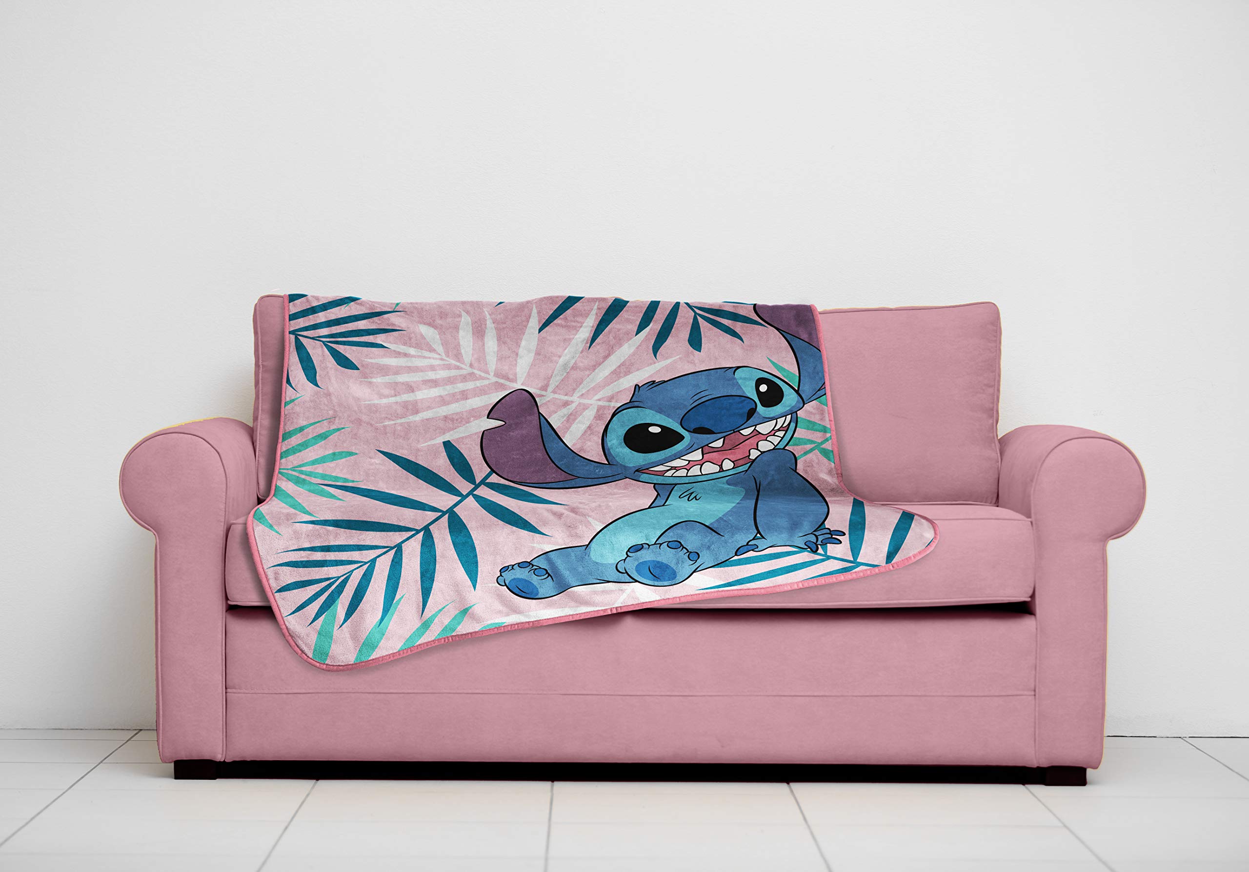 Jay Franco Disney Lilo and Stitch Kid's Throw Blanket - Plush 46" x 60" Throw Blanket for Boys & Girls, Soft Fleece Throw Blanket for Toddlers, Cozy, Fade Resistant Warm Blanket for Kids
