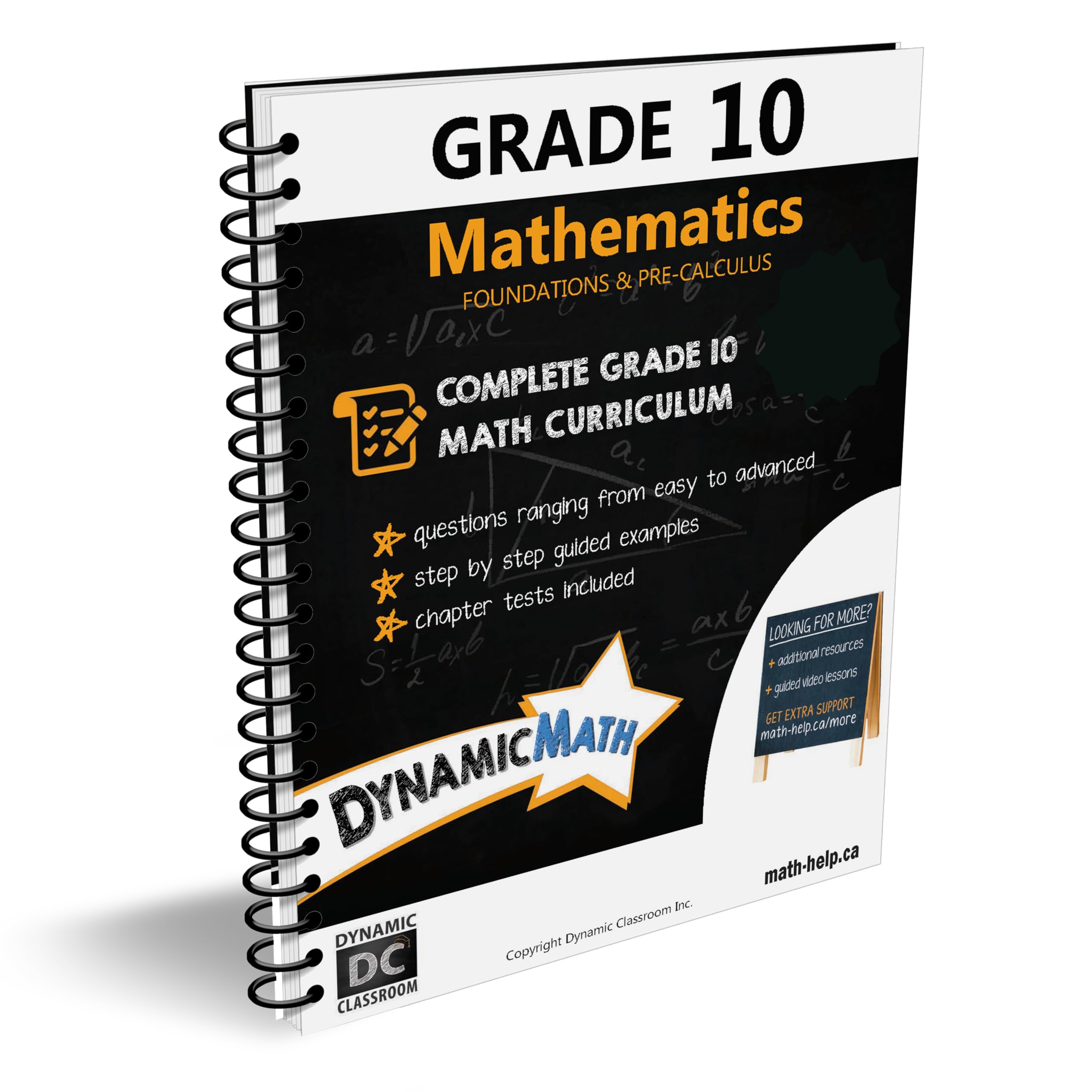 Dynamic Math Workbook - Complete Grade 10 Mathematics Curriculum Aligned for AB, SK, MB, NU, NT, PE, NB, & NL.