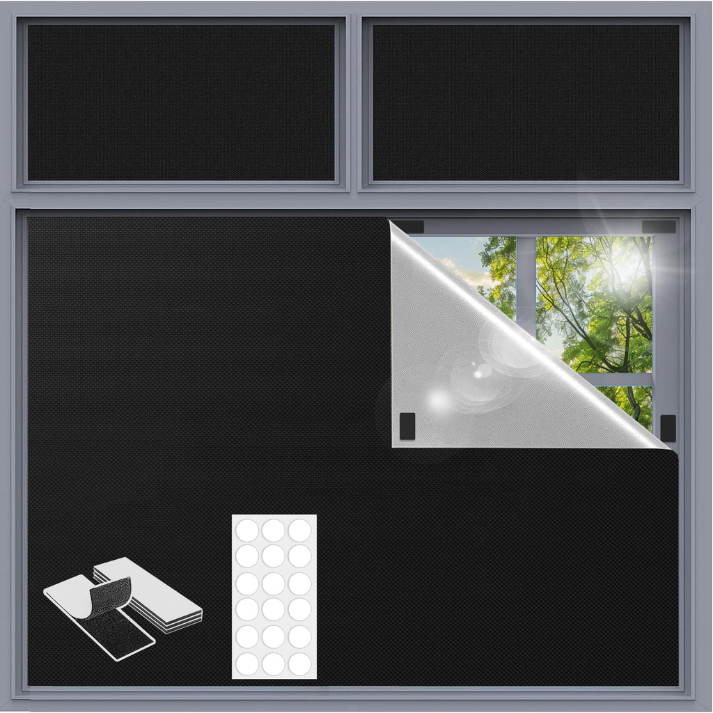 Blackout Blinds 300x145 cm,100% Blackout Curtains for Window, Portable Blackout Shades Film for Bedroom, Cut to Any Size, Temporary Black Out Blinds for Windows Cover Nursery Baby Travel RV