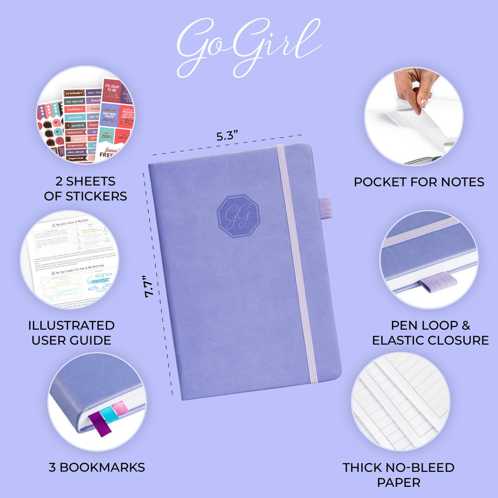 GoGirl Weekly Schedule Planner – Undated Hourly Work & Life Planner with Time Slots – Vertical Agenda Organizer for Daily Time Management & Productivity – A5 Size, 5.8″x8.3″, Hardcover (Lavender)
