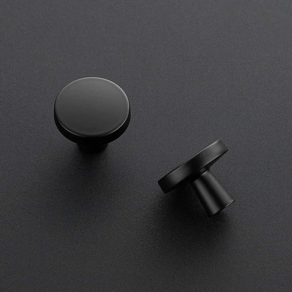 Ravinte 10 Pack Drawer Pulls 1-1/4 Inch Kitchen Cabinet Knobs Solid Round Dresser Drawer Knobs Matte Black Dresser Knobs Drawer Knobs Simple Cabinet Hardware for Cupboard Drawer Pulls