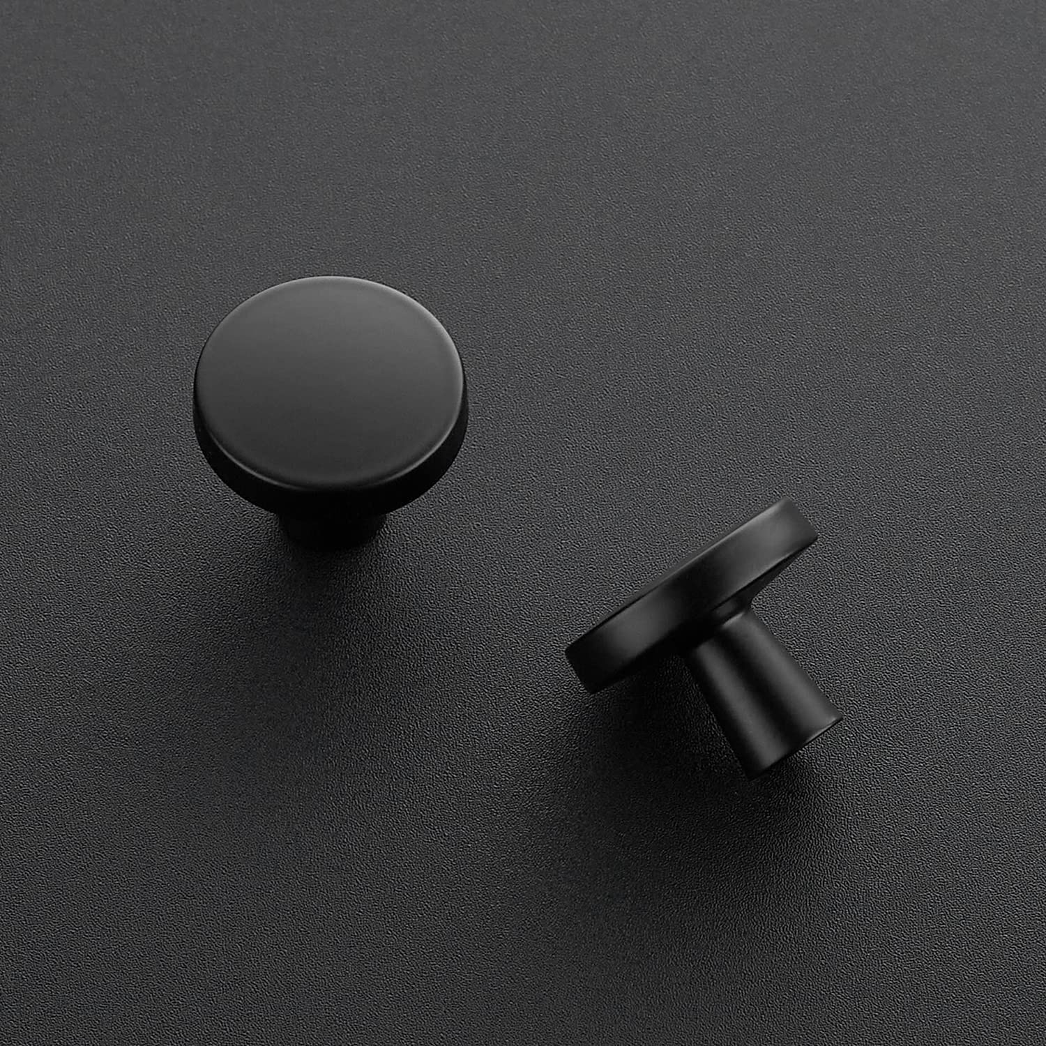 Ravinte 10 Pack Drawer Pulls 1-1/4 Inch Kitchen Cabinet Knobs Solid Round Dresser Drawer Knobs Matte Black Dresser Knobs Drawer Knobs Simple Cabinet Hardware for Cupboard Drawer Pulls