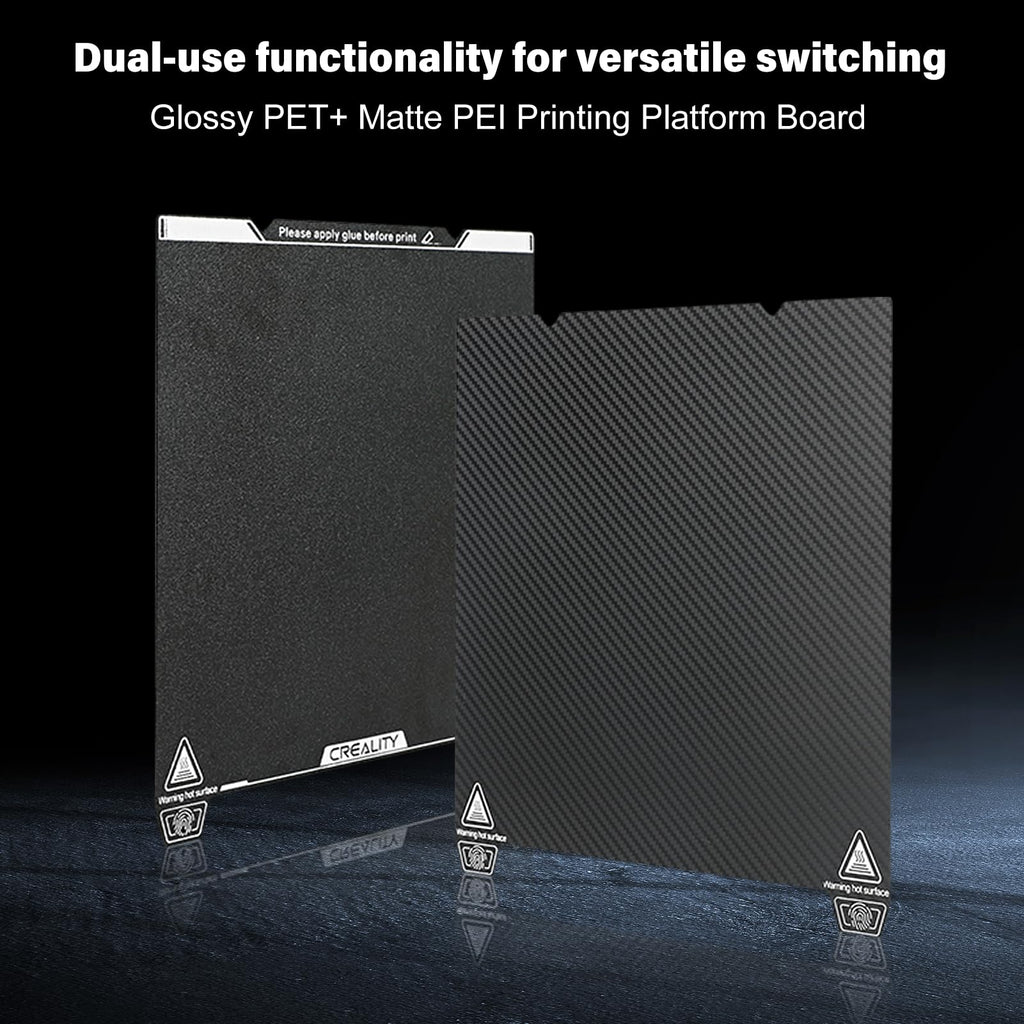 Creality Ender 3 V3 SE Dual-Sided Printing Platform Board Kit (Glossy PET+Coated PEI) Build Plate 235x235mm for Ender-3 Ender 3 S1 Pro/Ender 5 S1 Ender 3 Neo/Ender 3 V2 Neo/Ender 3 V3 KE/CR-10 SE/K1