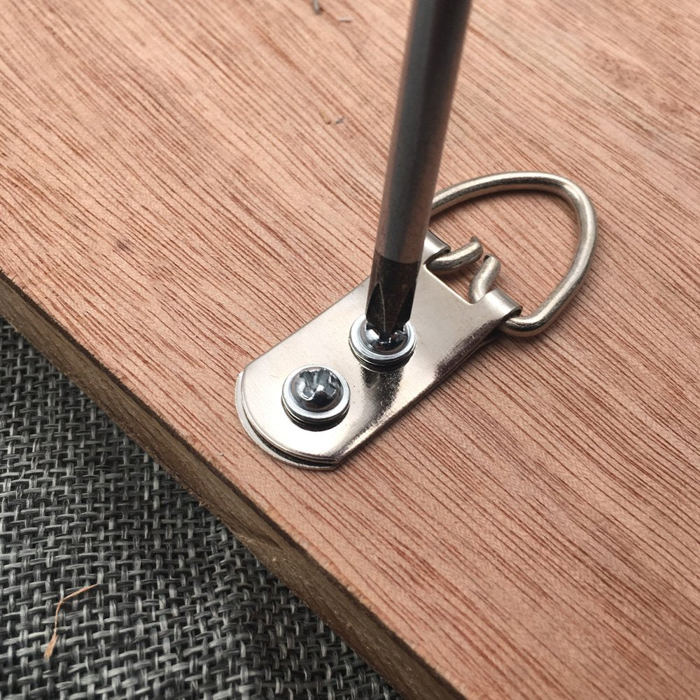 Comdox D Ring Picture Hangers with Screws - 50 Pack Pro Quality Heavy Duty Picture Hooks - 2 Hole, Picture Frame Hardware
