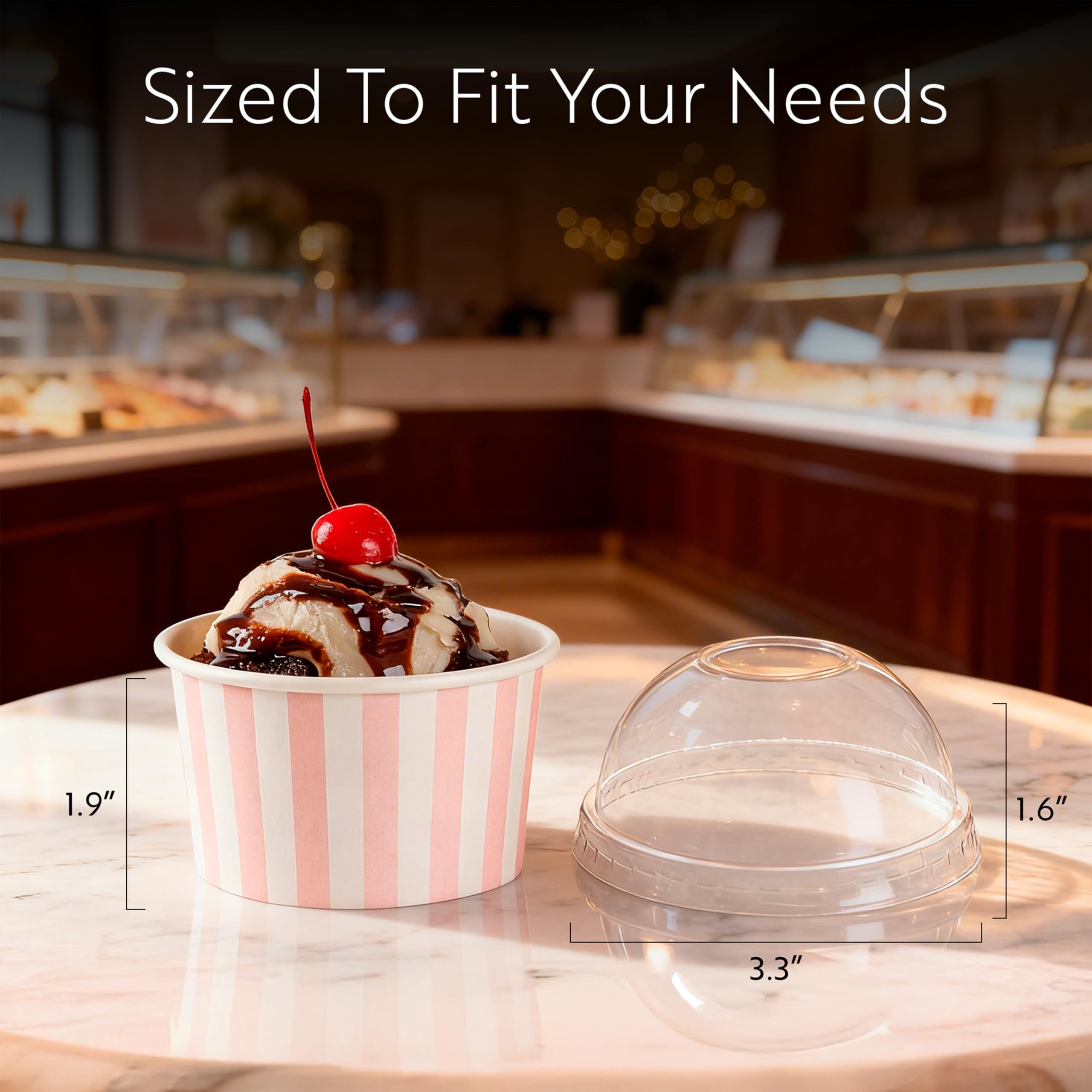 Restaurantware-LIDS ONLY: Dome-Shaped Lids, 50 Transparent Plastic Lids for 5 Ounce Coppetta to Go Cups - Cups Sold Separately, Disposable, Clear Plastic Dessert Cups Lids, for Dessert Takeaways