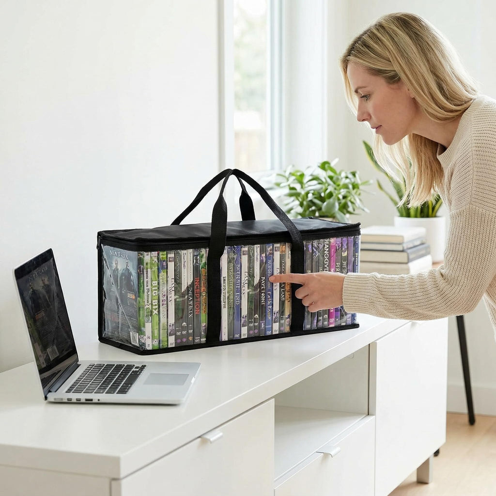 Fasmov 4 Pack DVD Storage Bags Hold up to 160 DVDs (40 Each Bag)