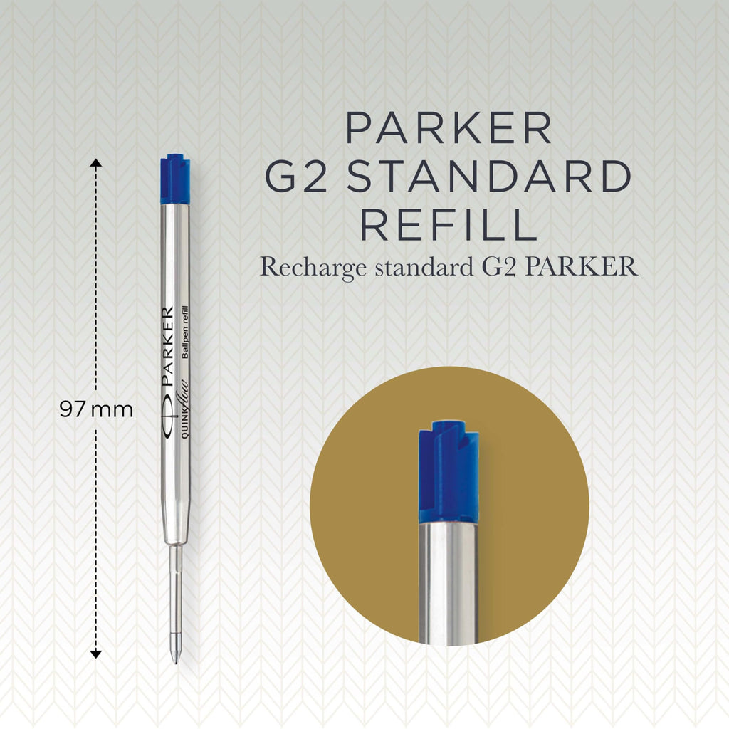 PARKER QUINKflow Ballpoint Pen Ink Refills, Medium Tip, Blue, 10 Count Value Pack