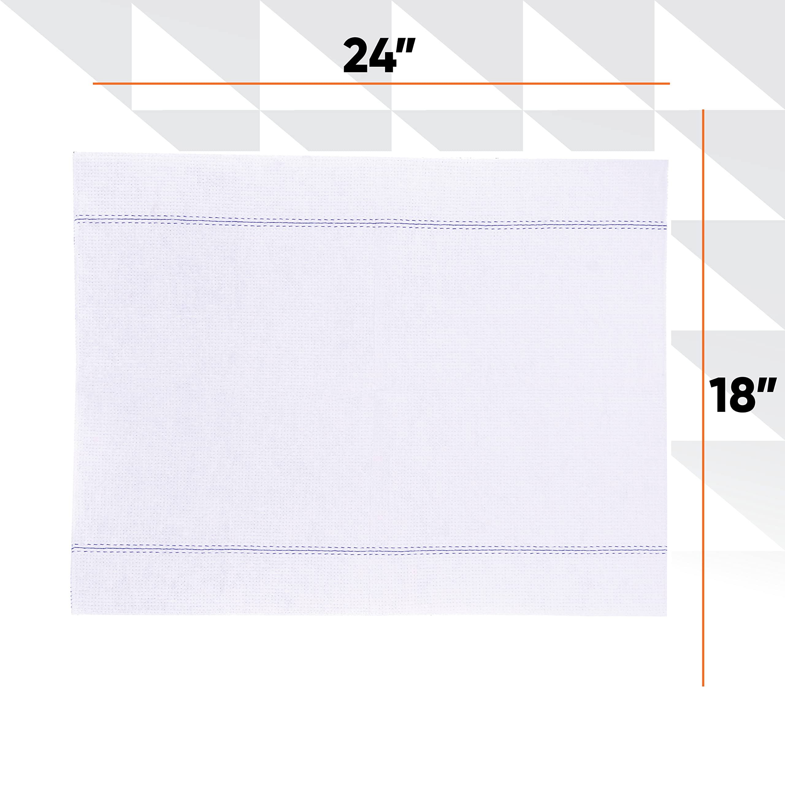 Superio Microfiber Squeegee Mopping Towel Floor Cloth White Cloth for Cuban Style Mop, Israeli Sponga, Kitchen, Bathroom Cleaning, Tile, Stone, Wood, Floor Washing, Drying Towel -18"x24", 3 Pack