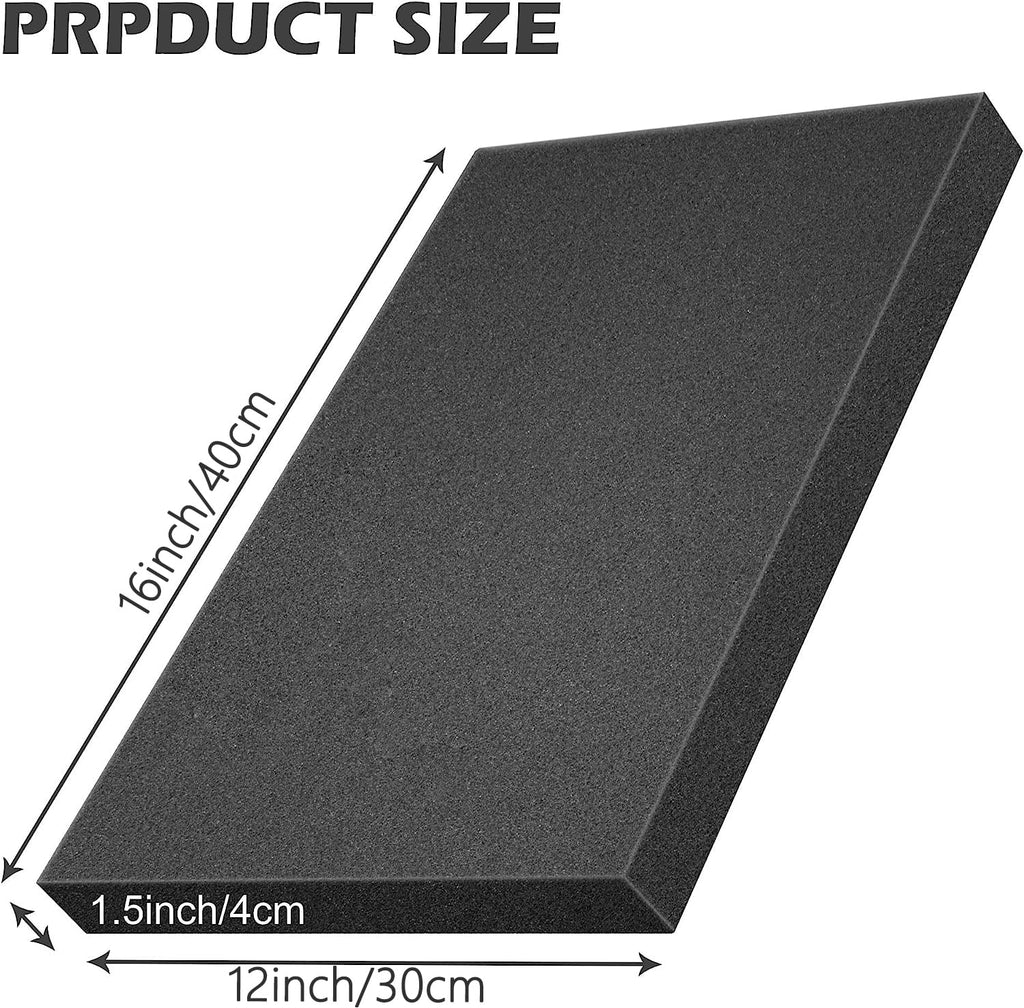 2 Pcs Polyurethane Foam Sheet - 16 x 12 x 1.5 In High Density Polyurethane Foam Sheet - Tool Box Cuttable Foam Inserts for Cases Cushioning Camera Storage and Crafts