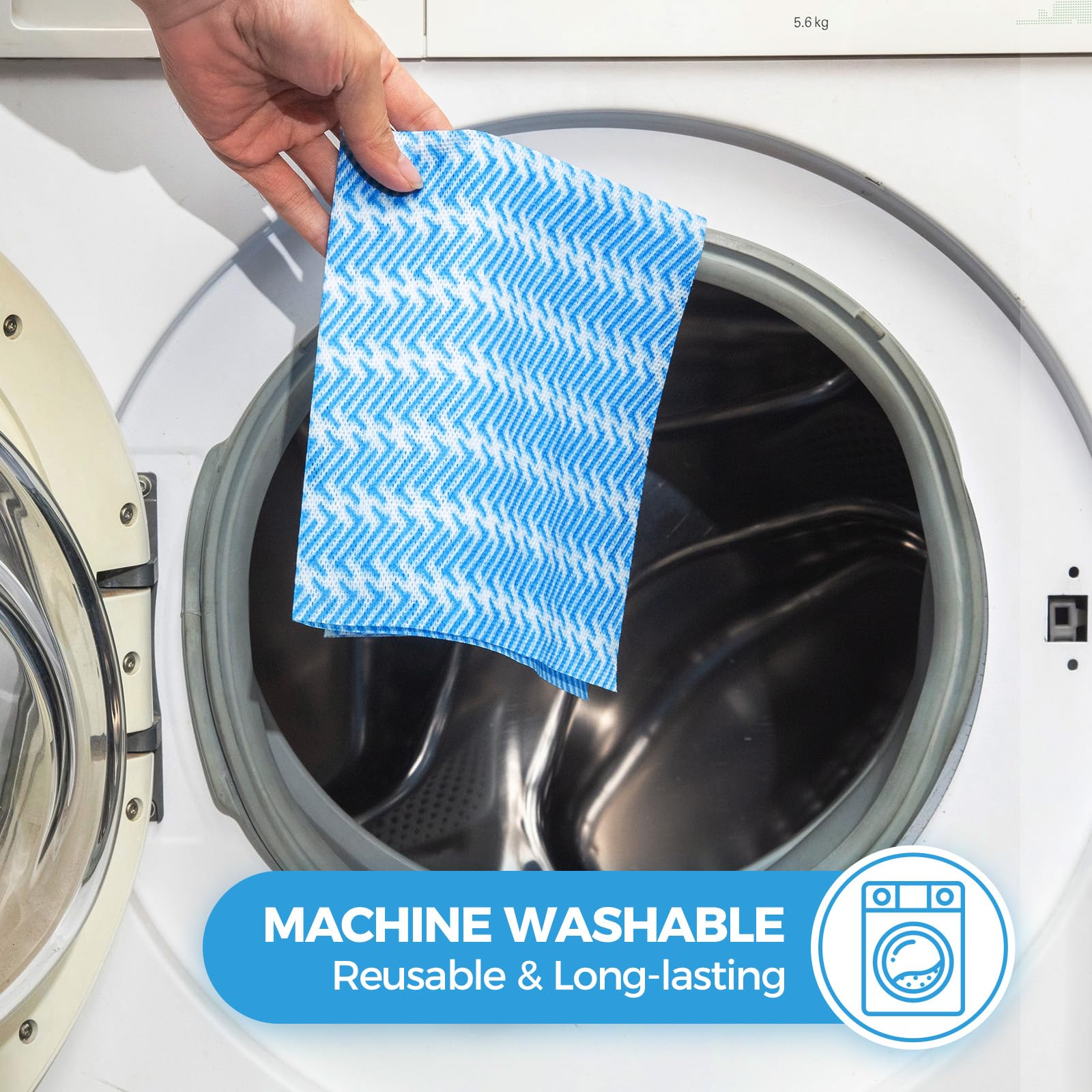 Peachicha All Purpose Cloths Disposable Cleaning Cloths Reusable J Cloths Blue Jay Cloth Dish Cloths Dish Towel for Kitchen (Blue,120 Pcs)