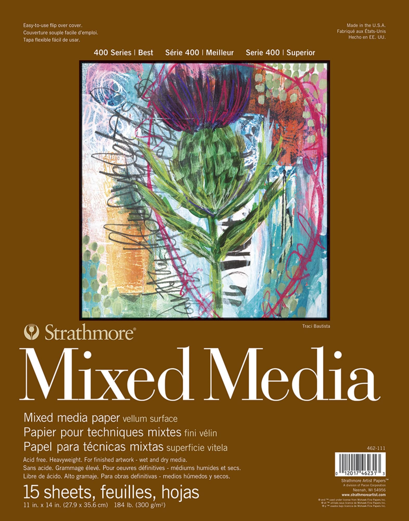 Pro-Art Strathmore Mixed Media Paper Pad, 11 by 14-Inch, 15 Sheets