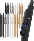 inkipen 16Pcs Gel Pens - 0.5mm Black Ink Pens Fine Point Smooth Writing, Quick Drying Retractable Pen for Journaling, Cute School & Office Supplies (black-white-16PCS)
