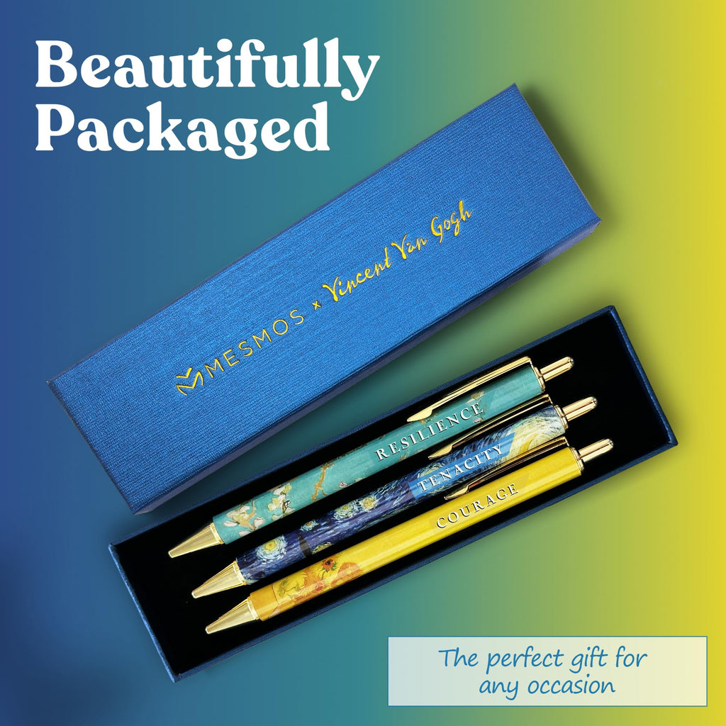 MESMOS Van Gogh Fancy Pen Set for Women, Teacher Appreciation, Thank You Gifts for Women, Nice Cute Boss Lady Gifts for Coworkers, Nice Cute Office Pens for Coworkers