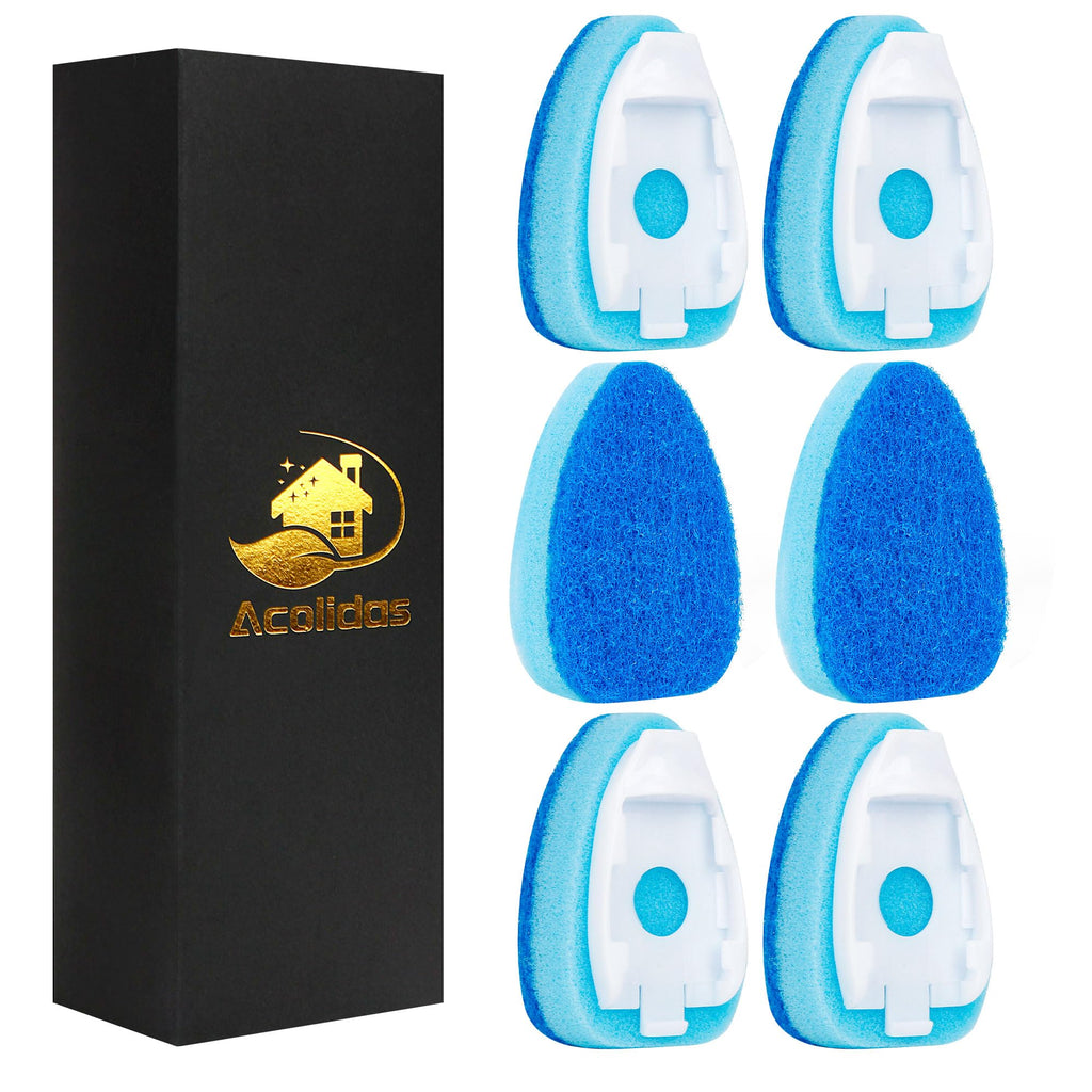 Non Scratch Dish Wand Refills 6 Pack, Dishwand Refill Replacement Sponge Heads, Heavy Duty Dishwashing Scrub Dispensing Brush with Handle, Soap Dispenser Scrubber Cleaning Tool for Kitchen Dishwasher