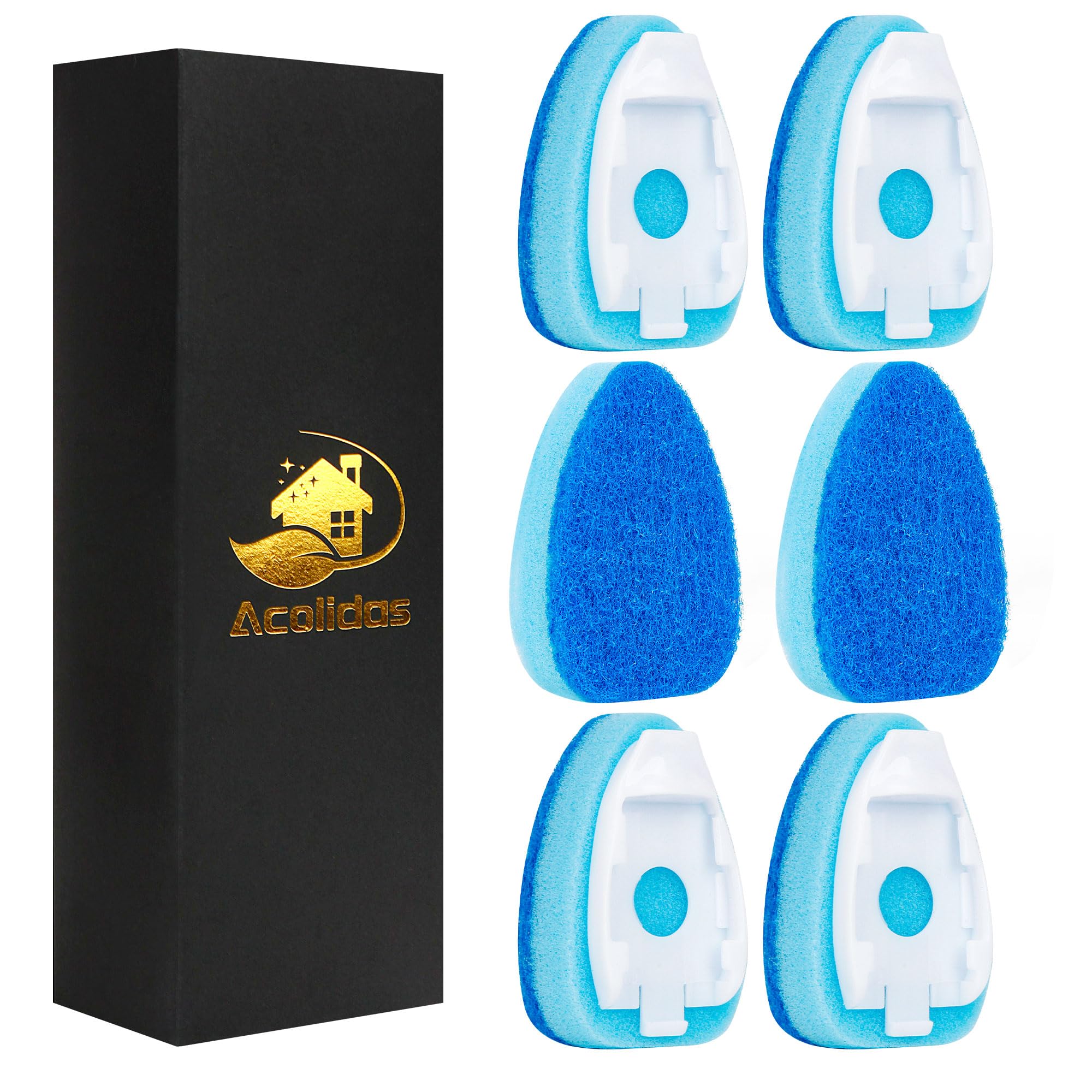 Non Scratch Dish Wand Refills 6 Pack, Dishwand Refill Replacement Sponge Heads, Heavy Duty Dishwashing Scrub Dispensing Brush with Handle, Soap Dispenser Scrubber Cleaning Tool for Kitchen Dishwasher
