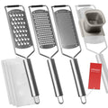 Professional Zester Grater Set,4-Pcs Cheese Grater, Fine/Coarse/Extra Coarse/Slider Attatchement, Kitchen Grater with Razor-Sharp Stainless Steel Blade